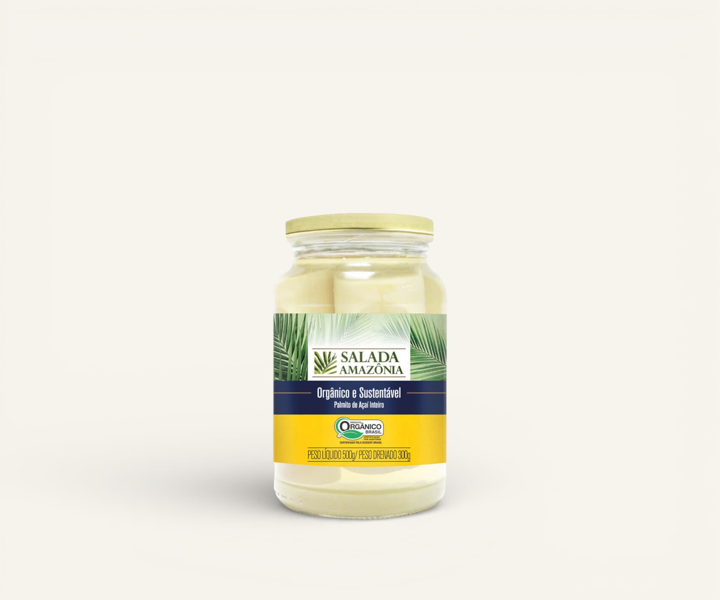 Palmito de açaí orgânico inteiro 500g