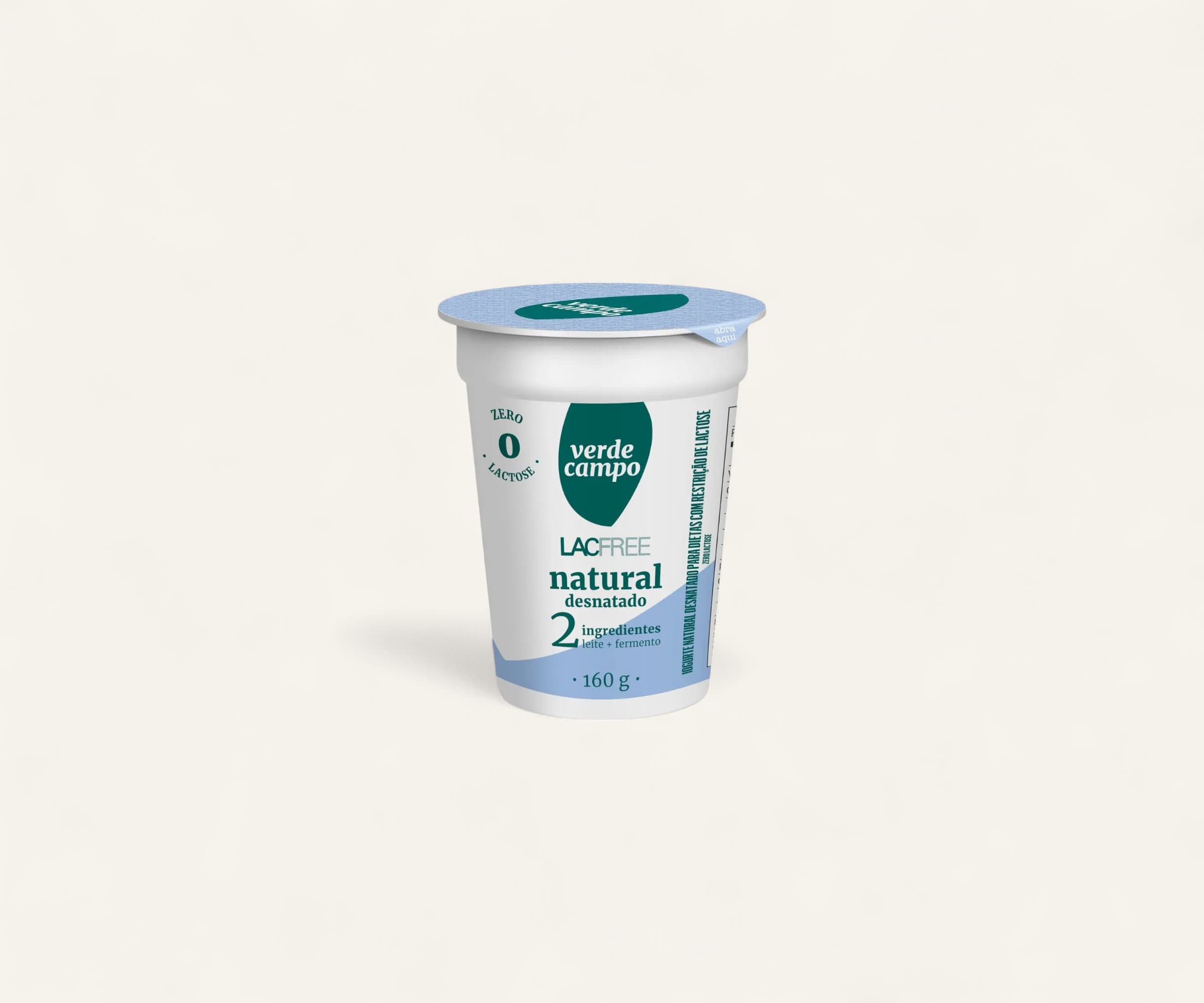 Iogurte natural desnatado lacfree 160g