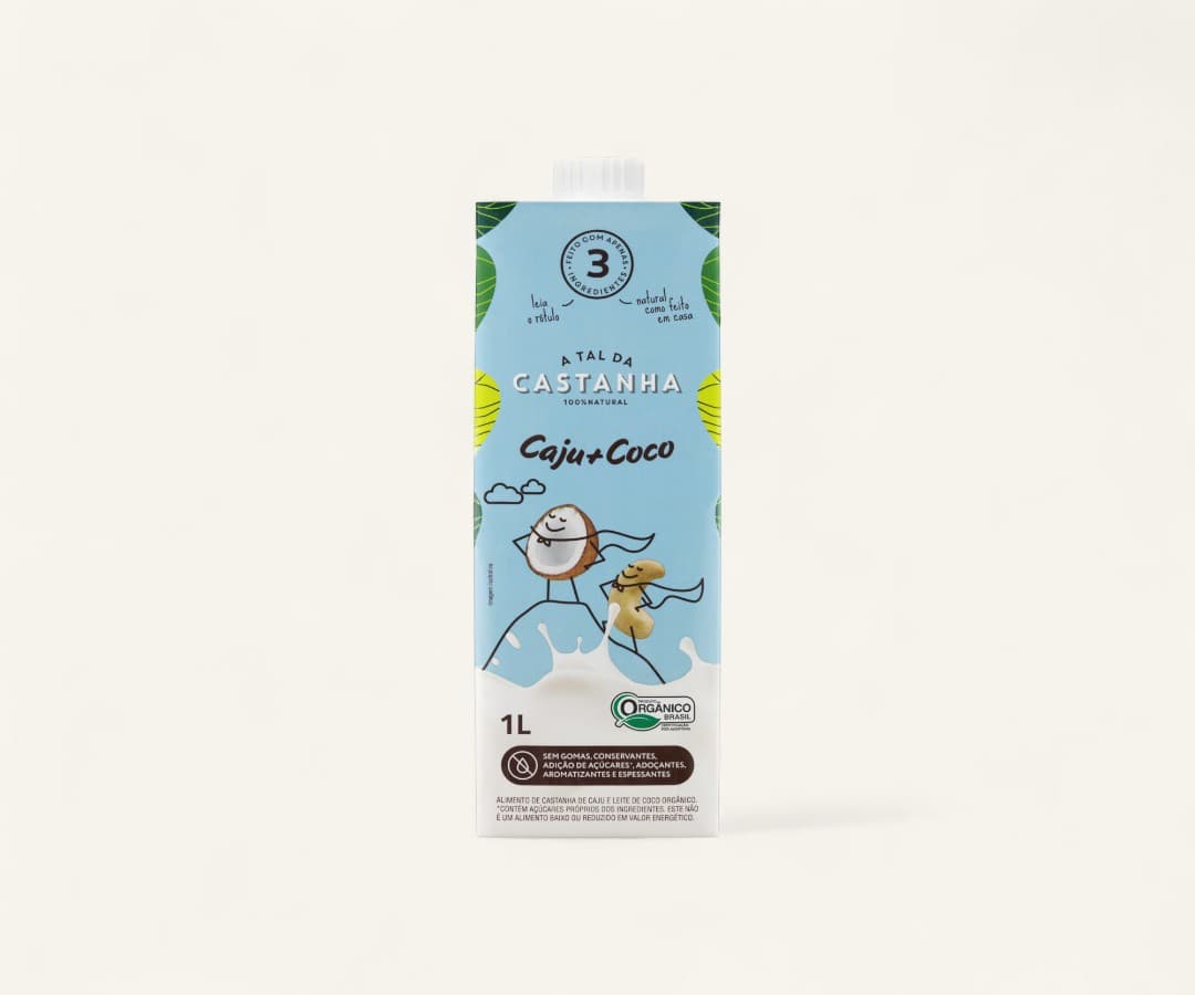 Leite vegetal de castanha de caju e coco 1L