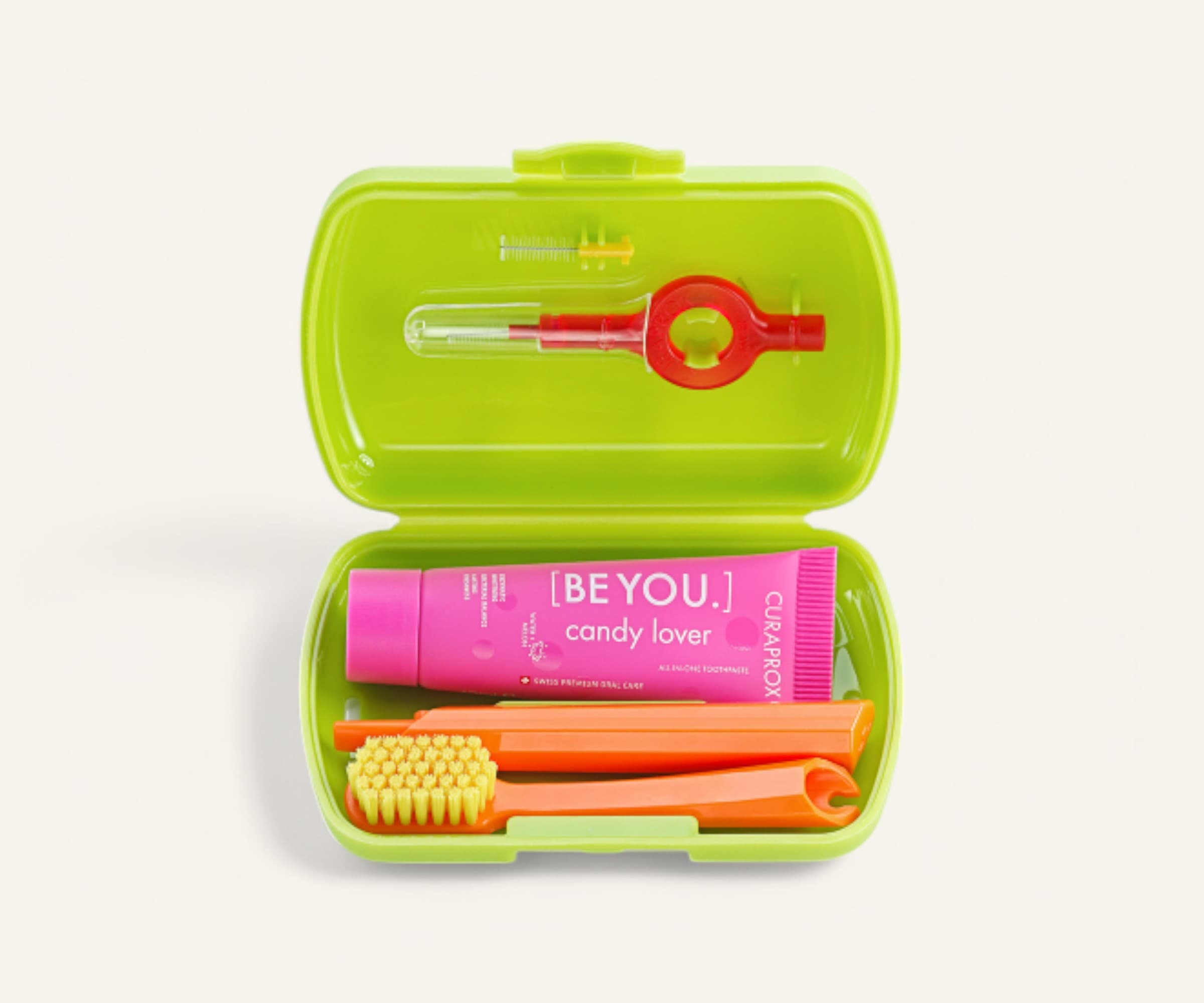 Kit viagem Curaprox escova de dente 5460 + pasta de dente + escova interdental 10ml