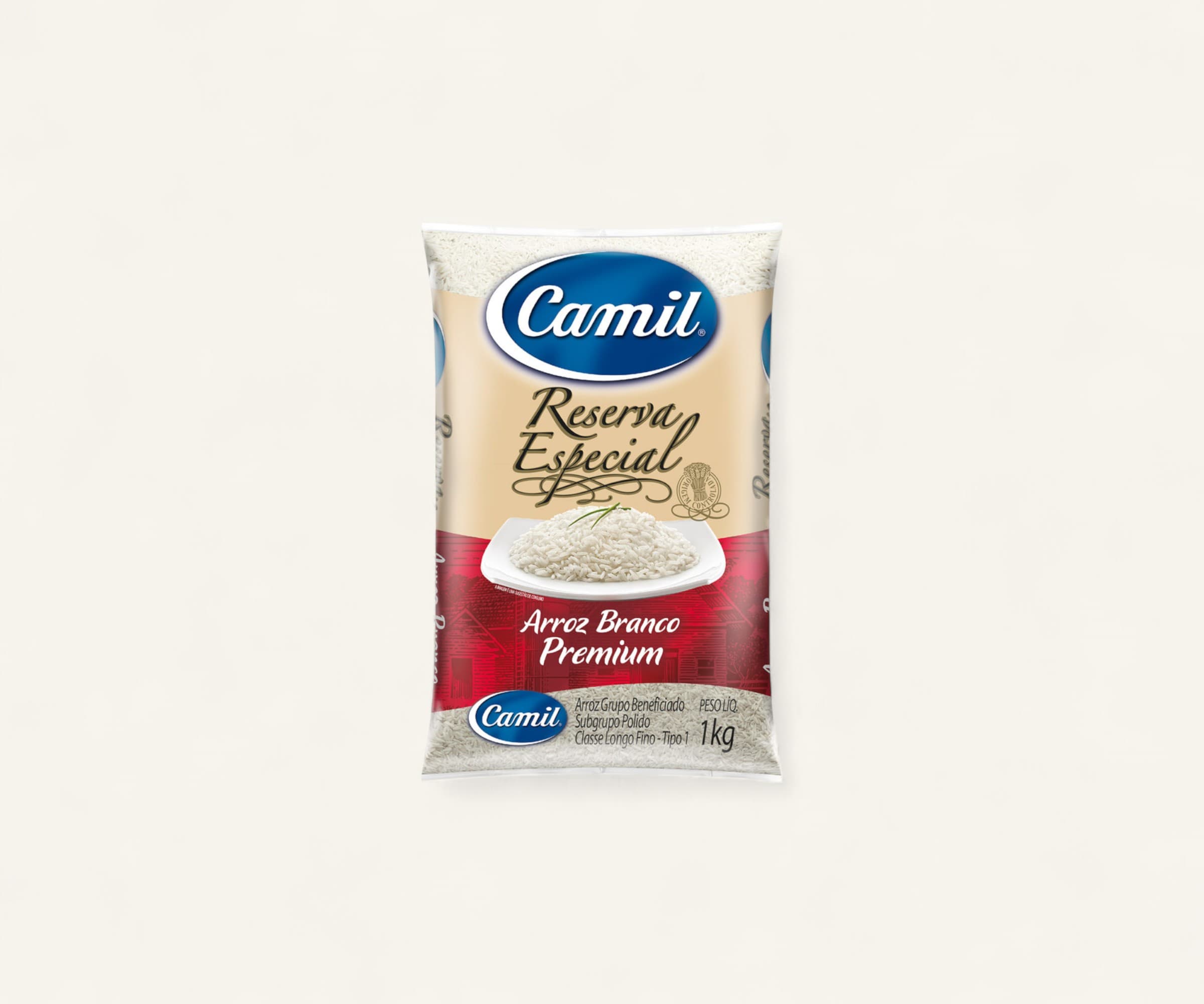 Arroz branco premium Reserva Especial longo fino Camil 1kg