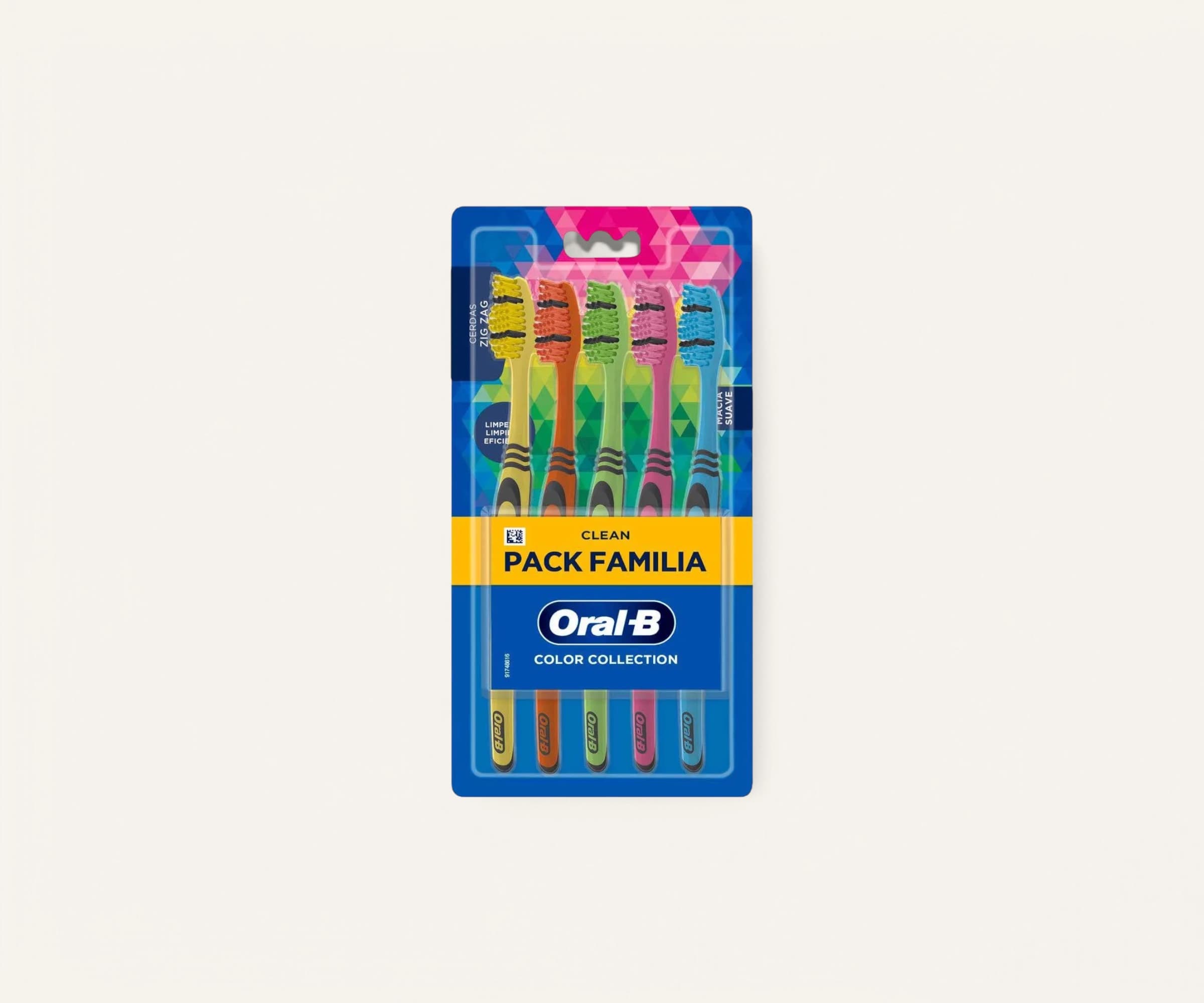 Escova dental macia Color Collection Oral-B pack 5un