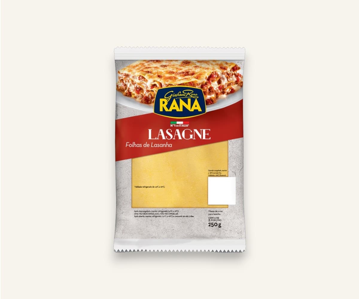 Folhas frescas para lasanha 250g