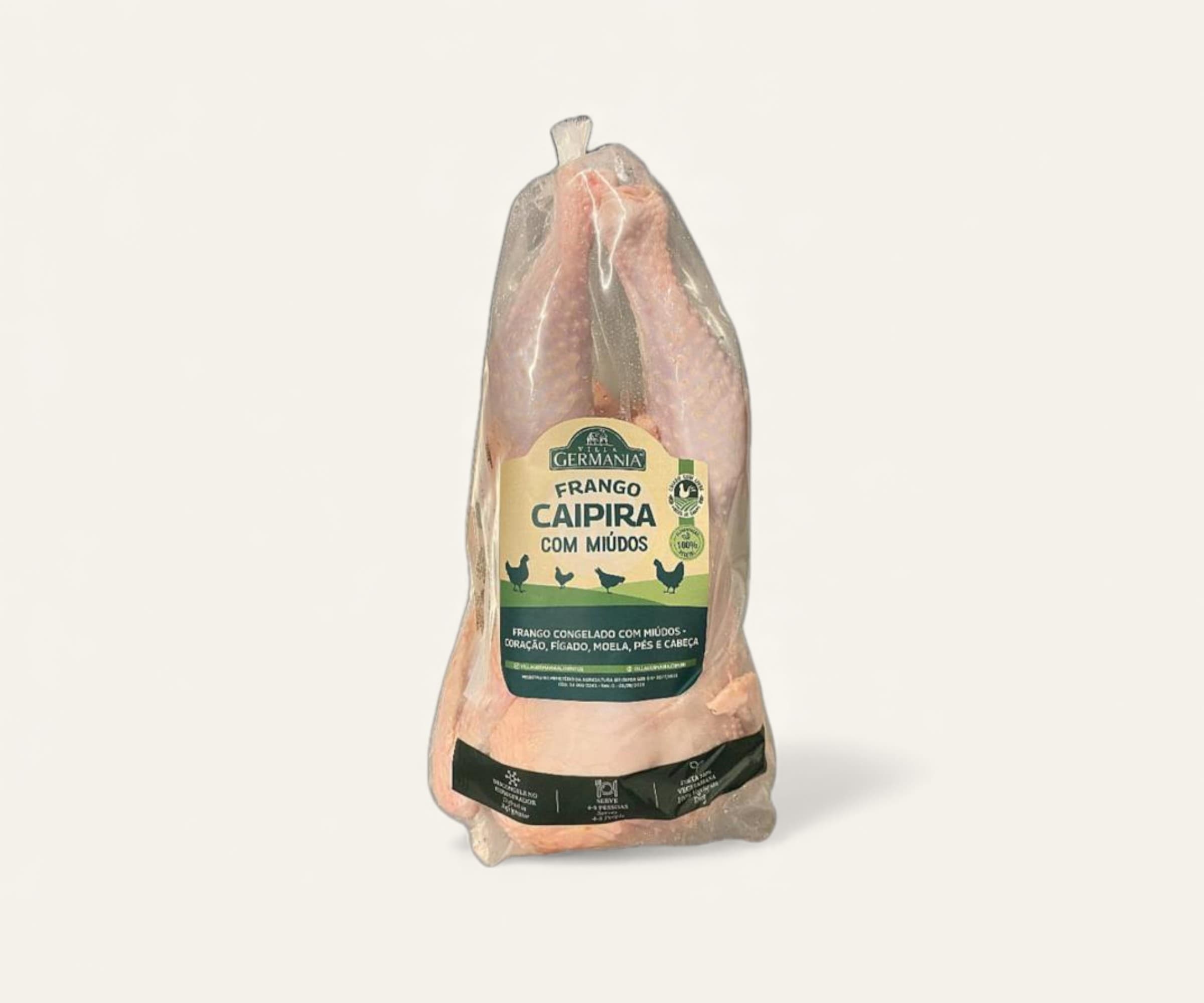 Frango caipira inteiro com miúdos Villa Germania aprox. 2,6kg