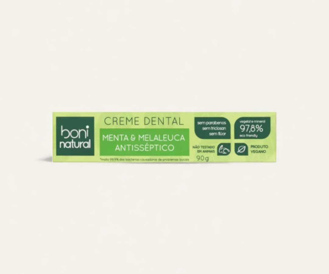 Pasta de dente sem flúor menta & melaleuca Boni Natural 90g