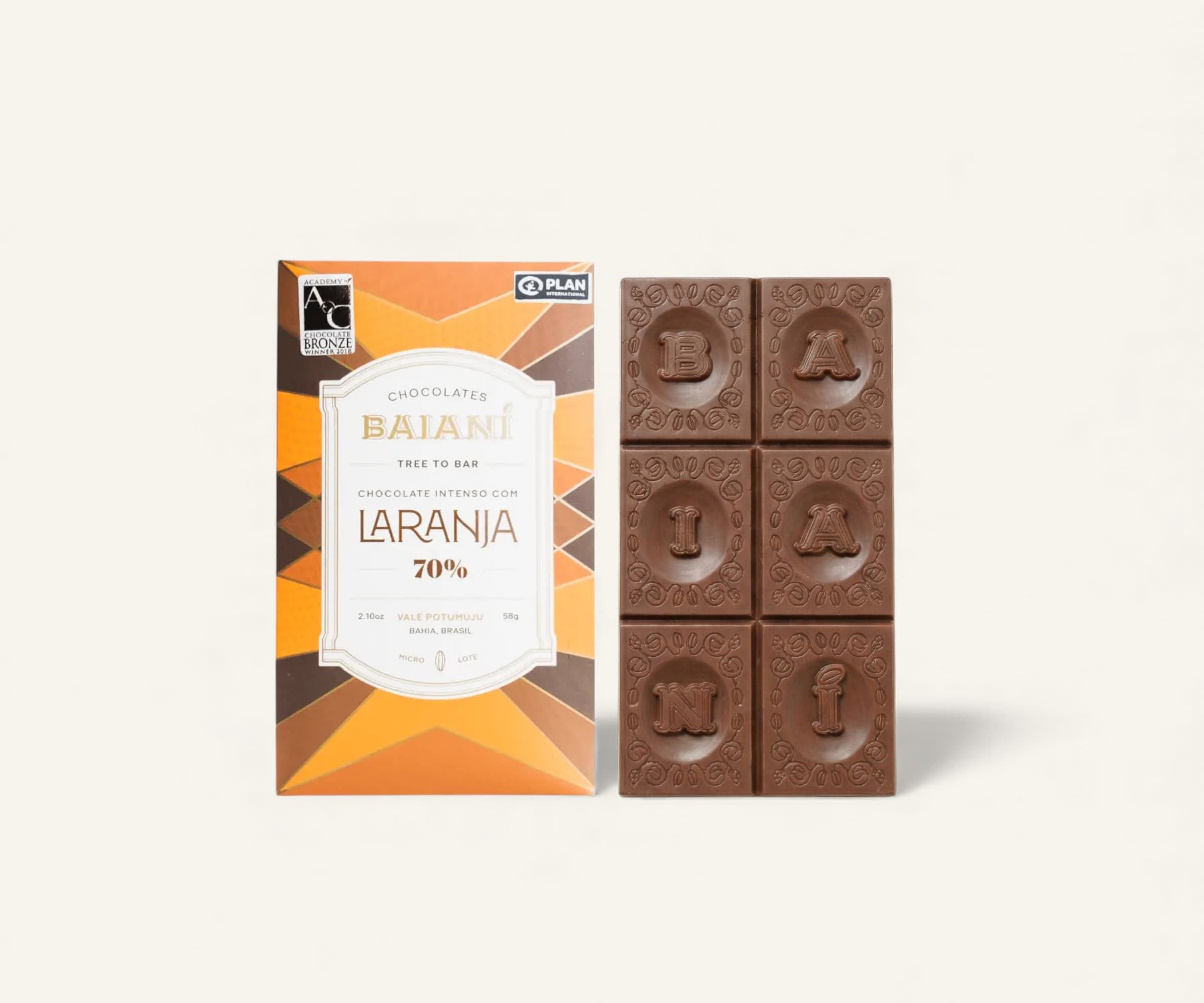 Chocolate intenso 70% cacau com laranja 58g