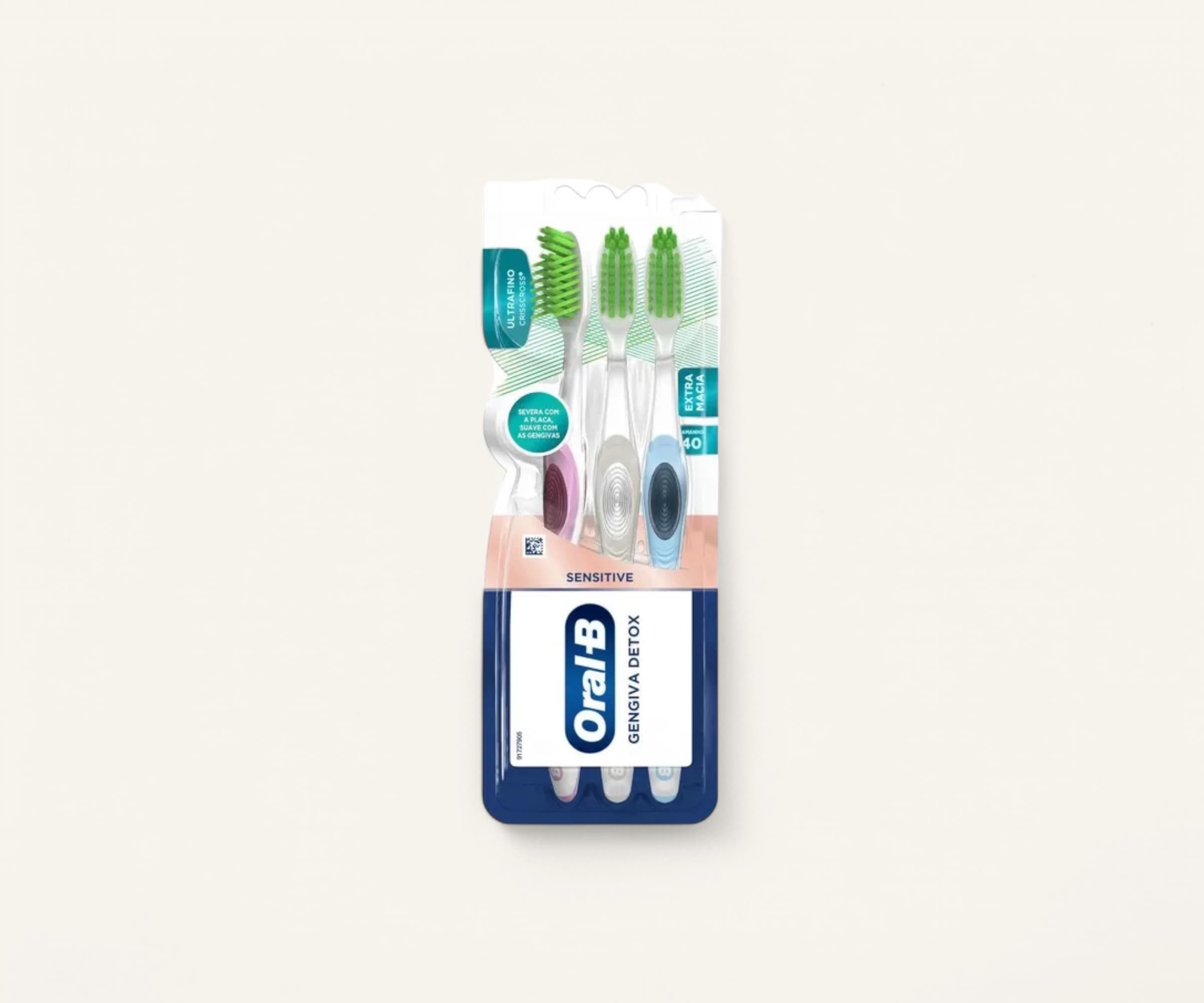 Escova dental Gengiva Detox sensitive Oral-B pack 3un