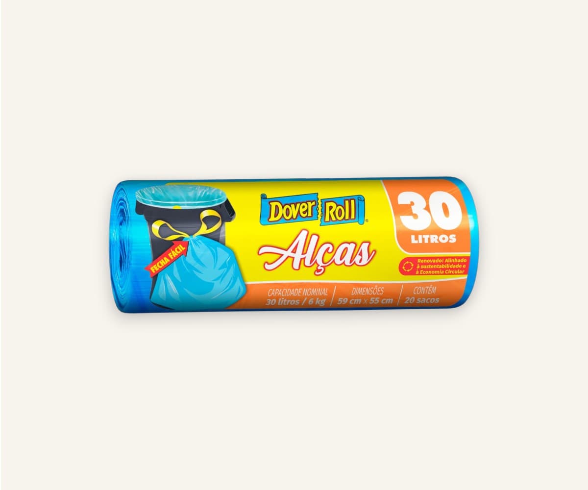 Saco de lixo super forte com alças 30l com 20un
