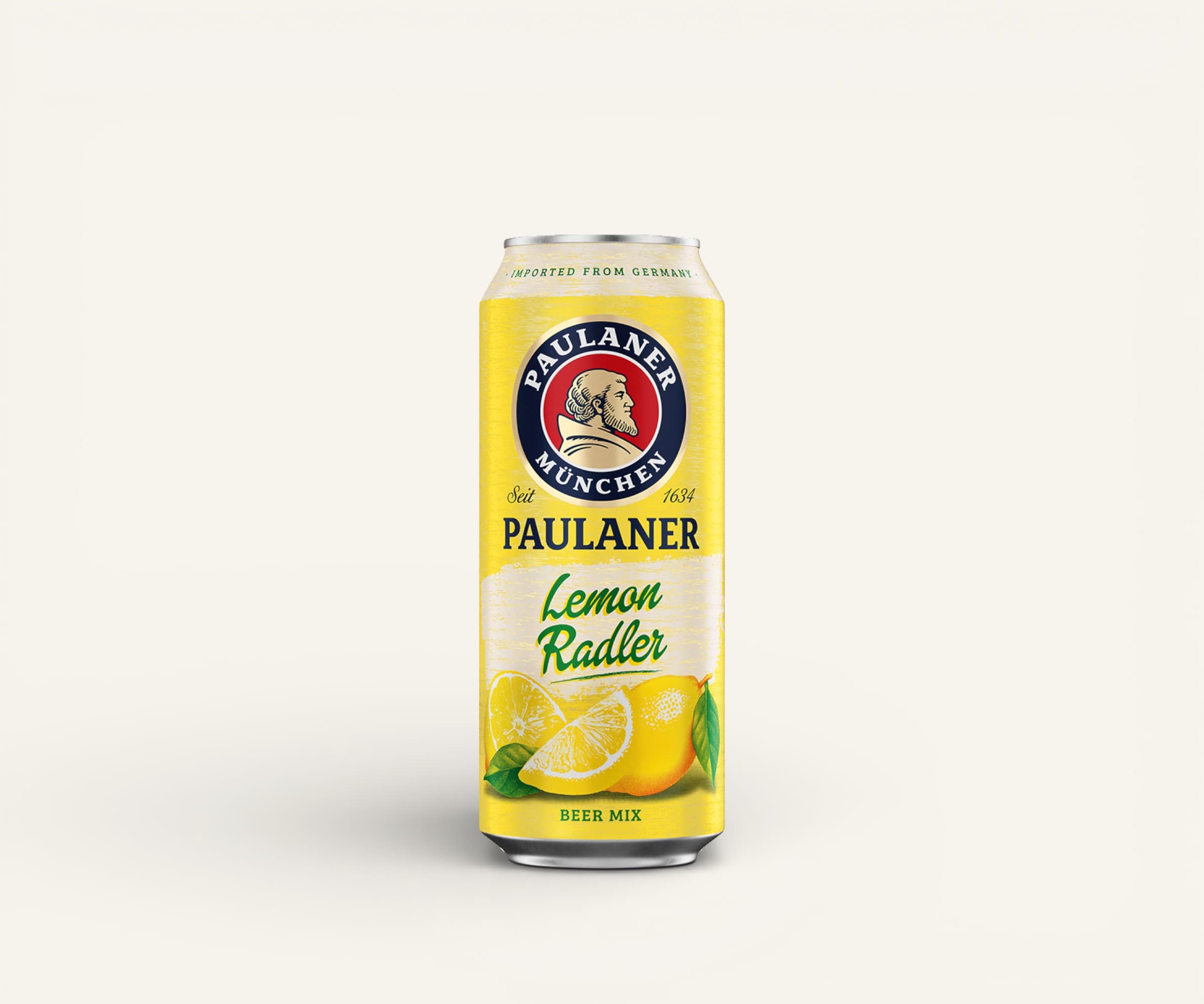Cerveja alemã lemon radler Paulaner München lata 500ml
