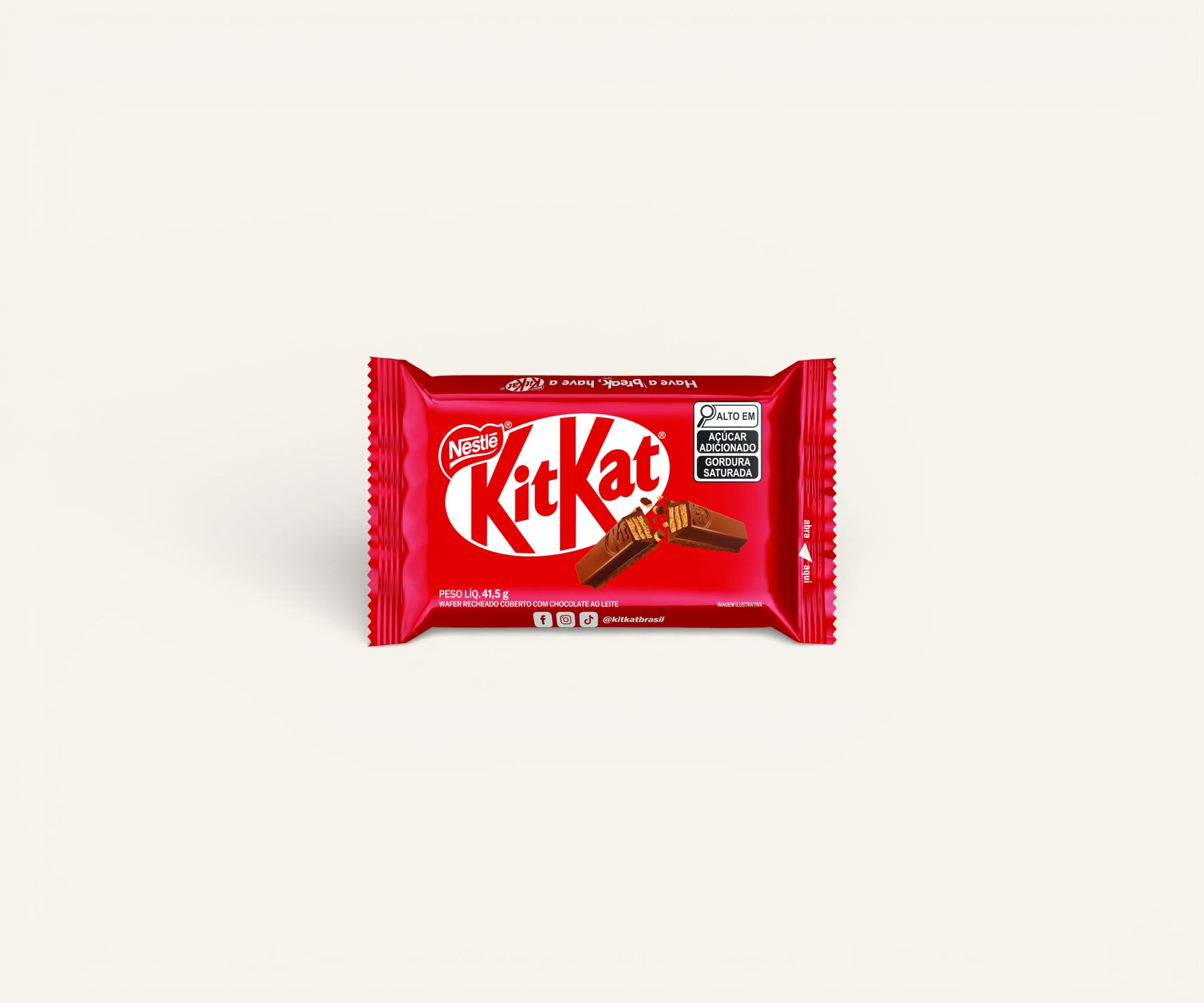 Wafer com recheio e cobertura de chocolate ao leite Kitkat 41,5g