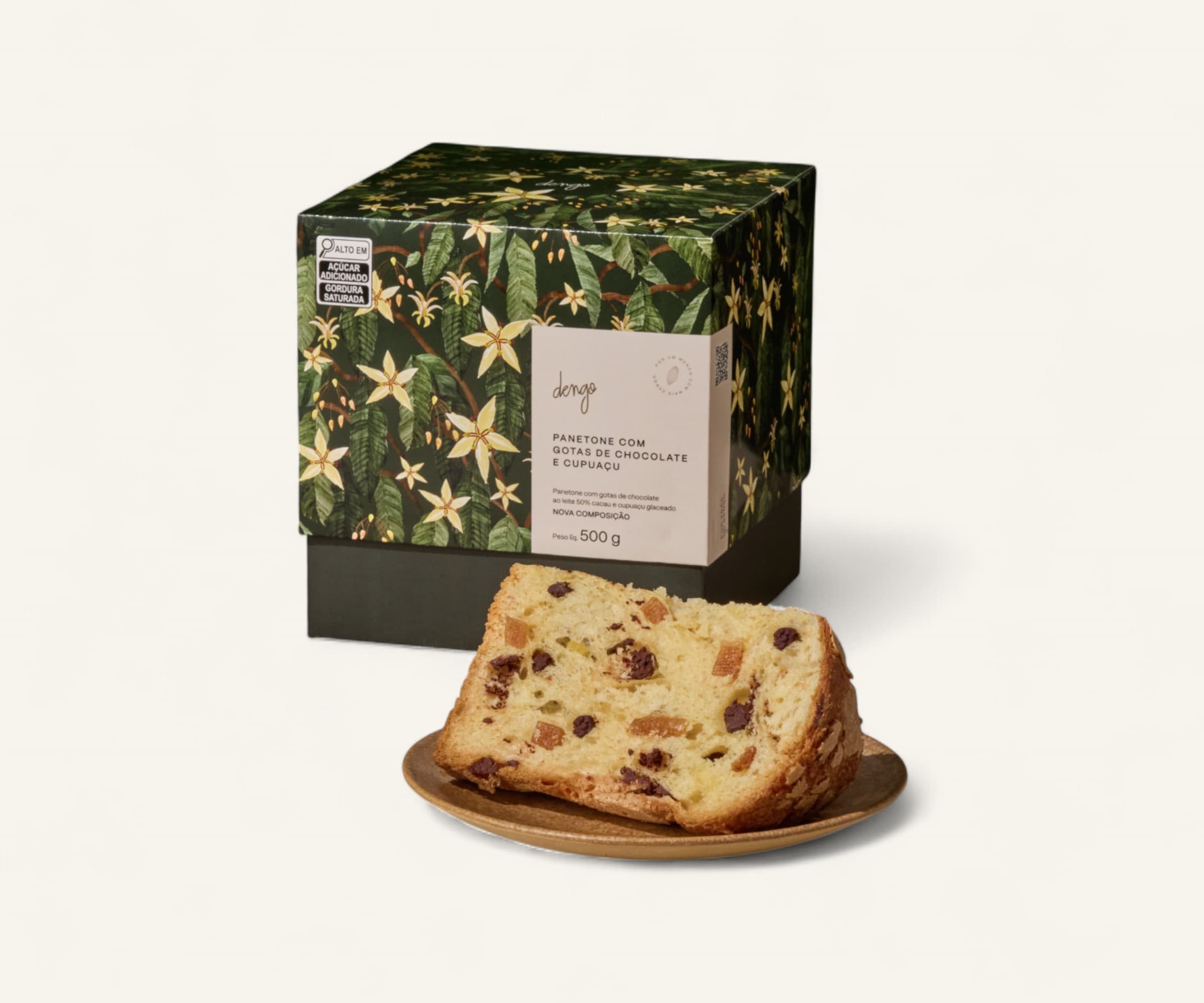 Panetone com gotas de chocolate e cupuaçu Dengo 500g