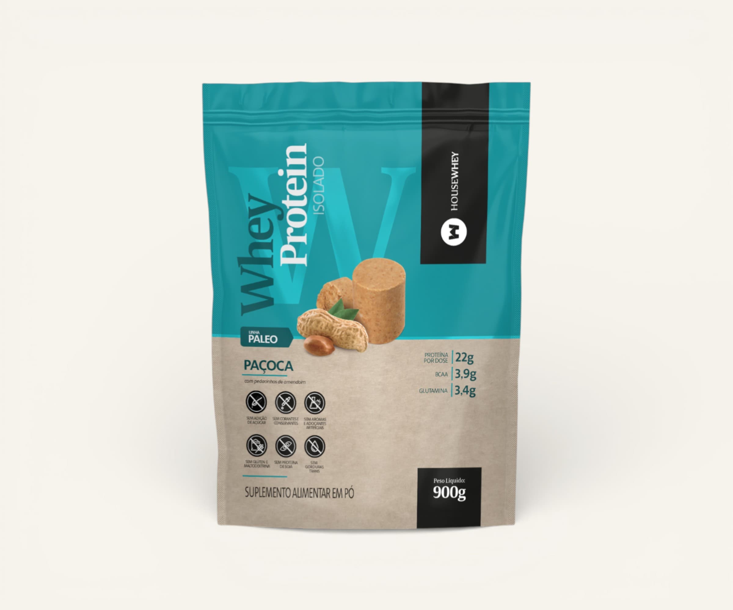Whey protein isolado Housewhey sabor paçoca 900g