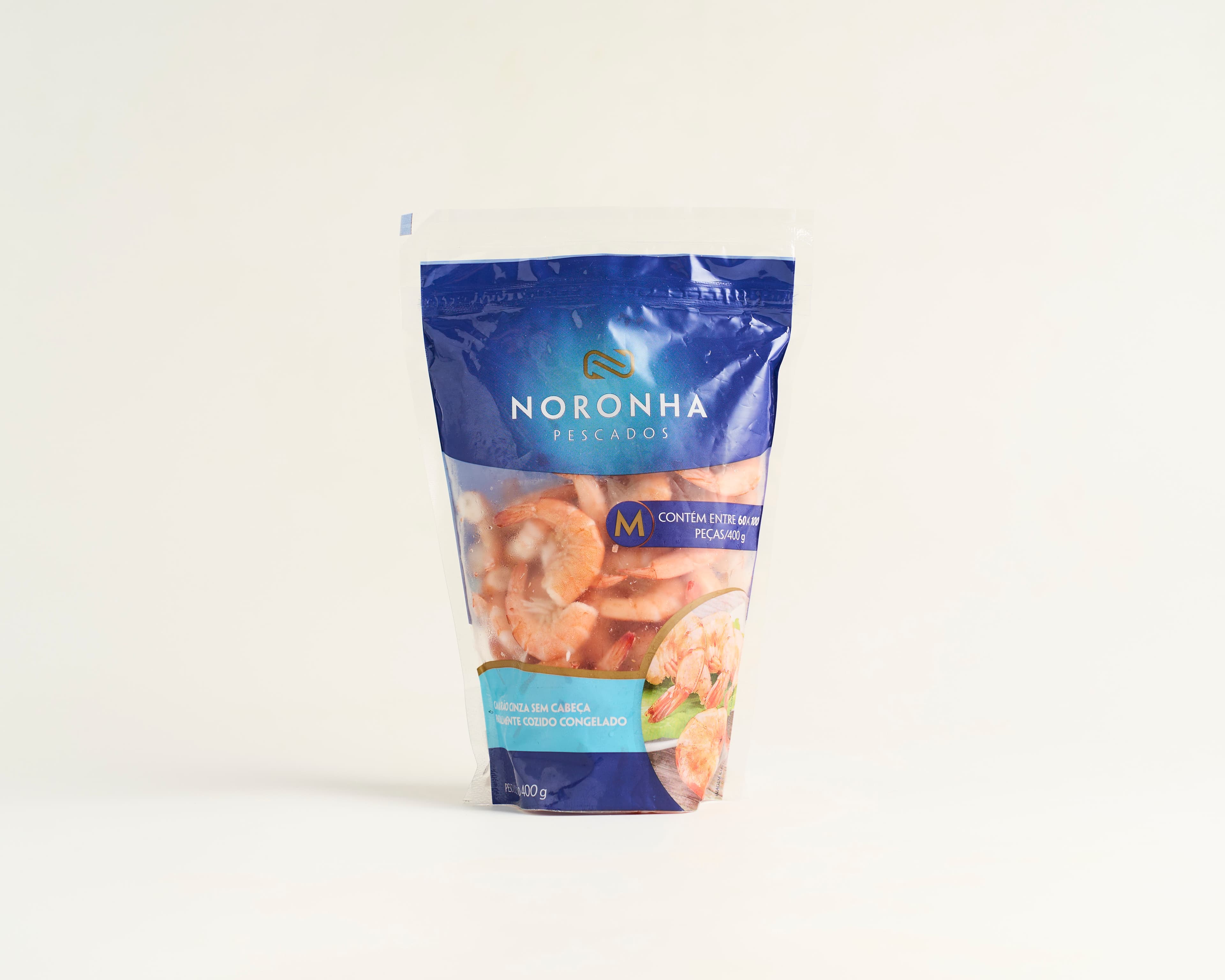 Camarão cinza sem cabeça 71/90 pré-cozido 400g