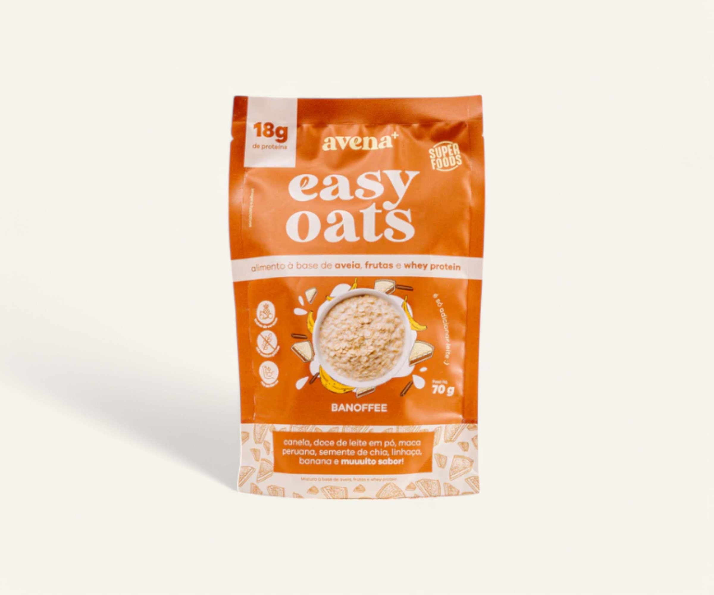 Mix de aveia proteica oatmel banoffee Easy Oats 70g