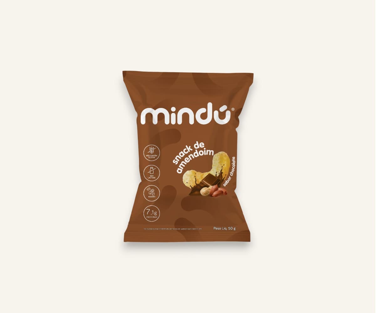 Snack de amendoim sabor chocolate