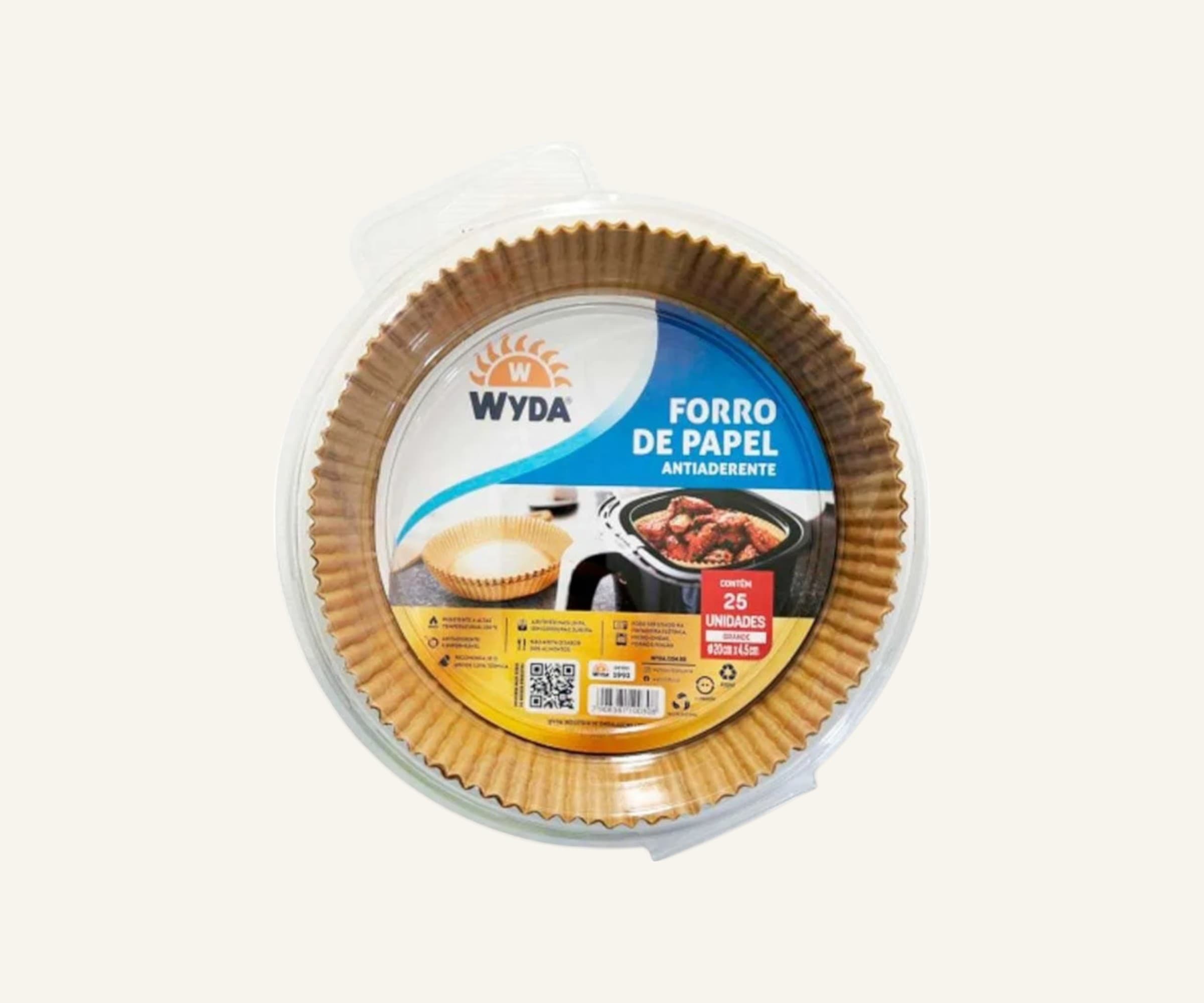 Forro de papel antiaderente 20x4,5cm para airfryer 25un