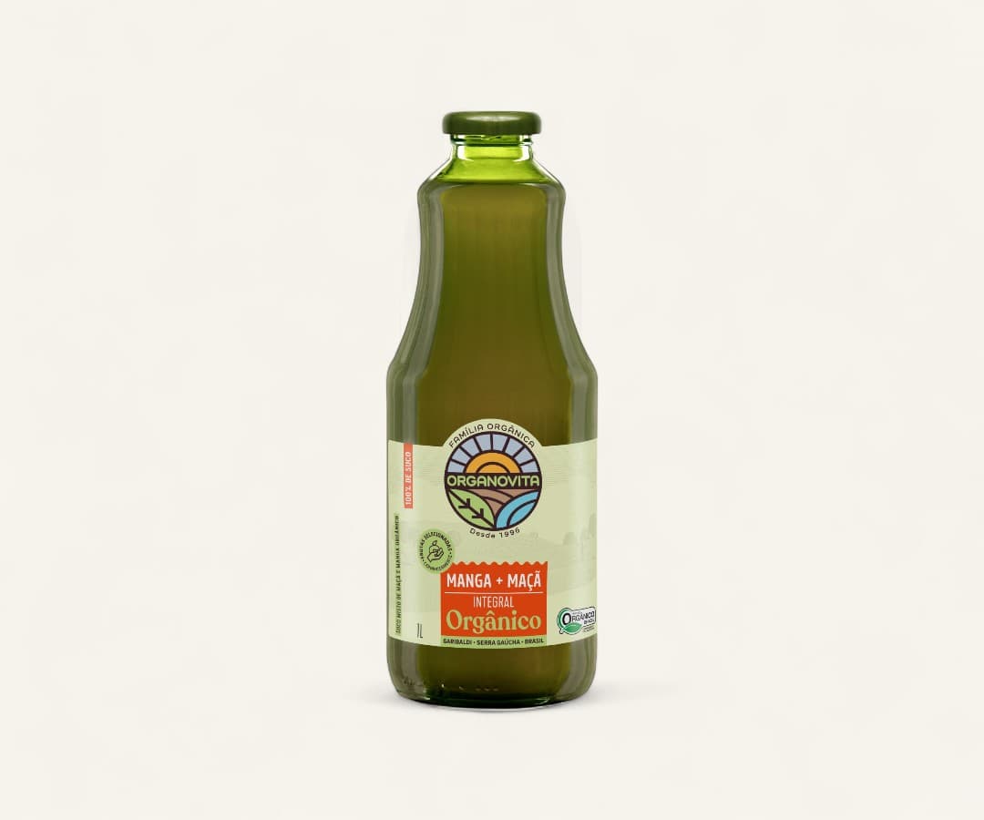 Suco de manga e maçã integral orgânico Organovita 1L