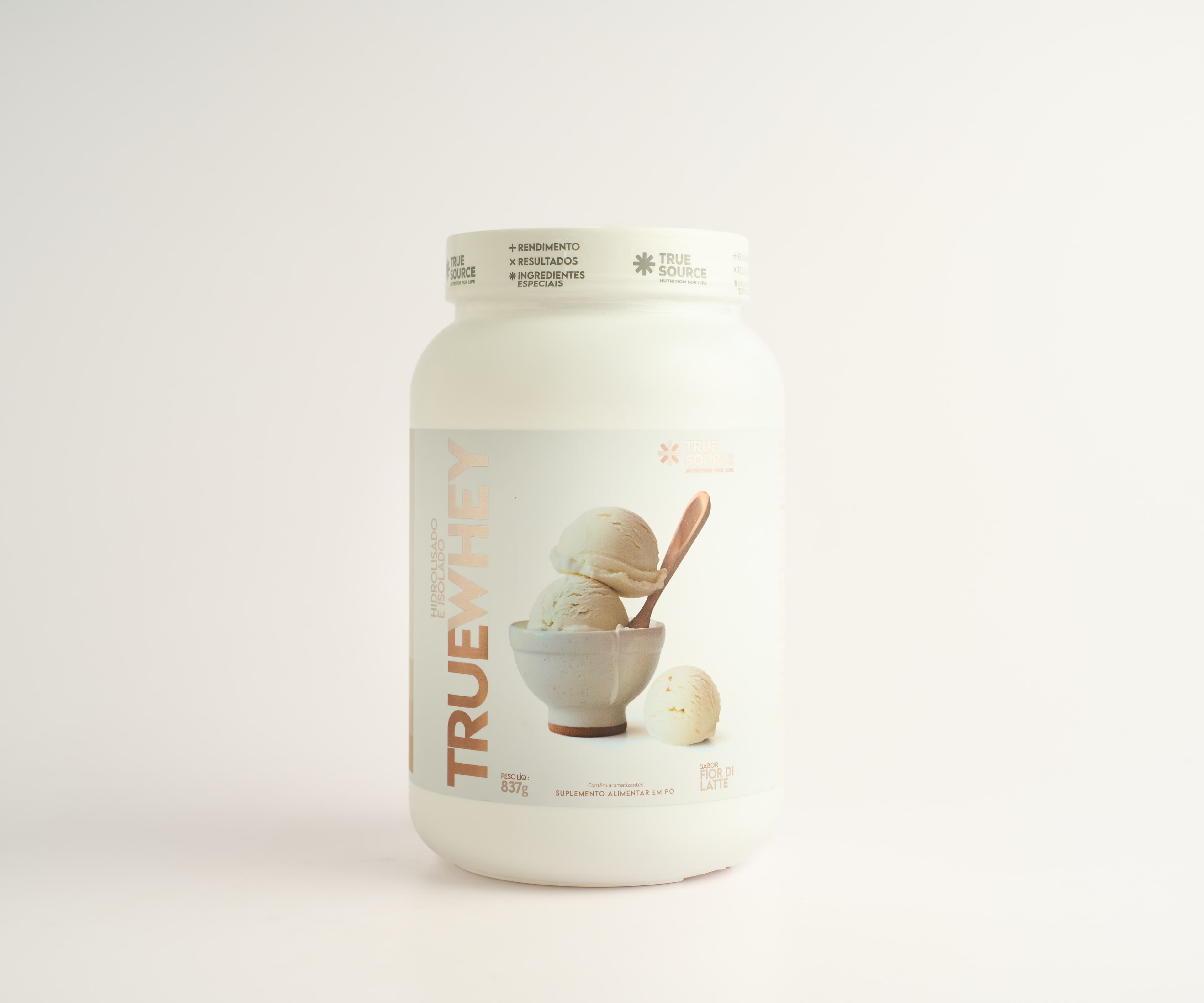 Whey protein sabor fior di latte True Source 837g
