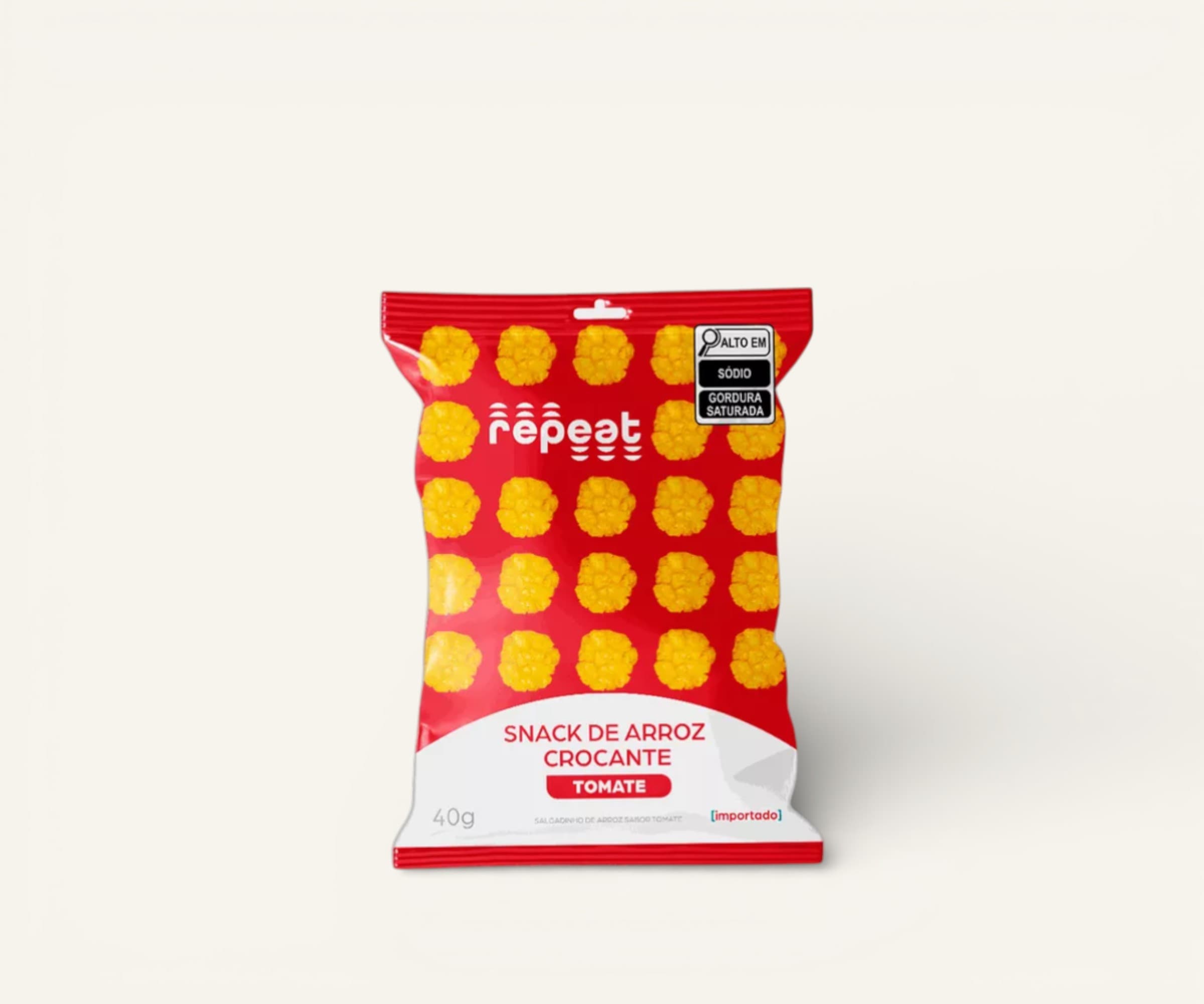 Snack de arroz crocante Repeat sabor tomate 40g
