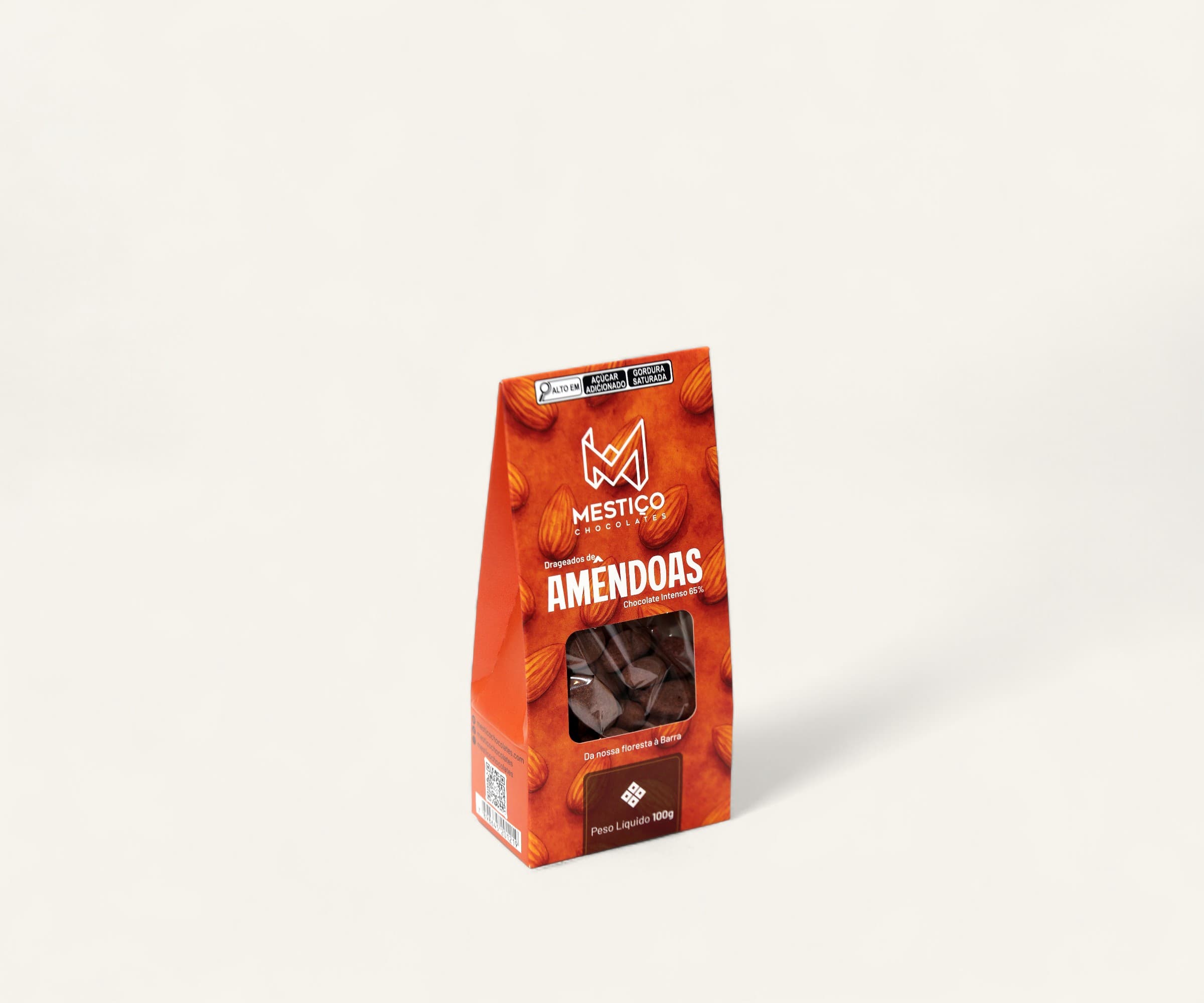 Drageado de amêndoas com chocolate 65% intenso 100g