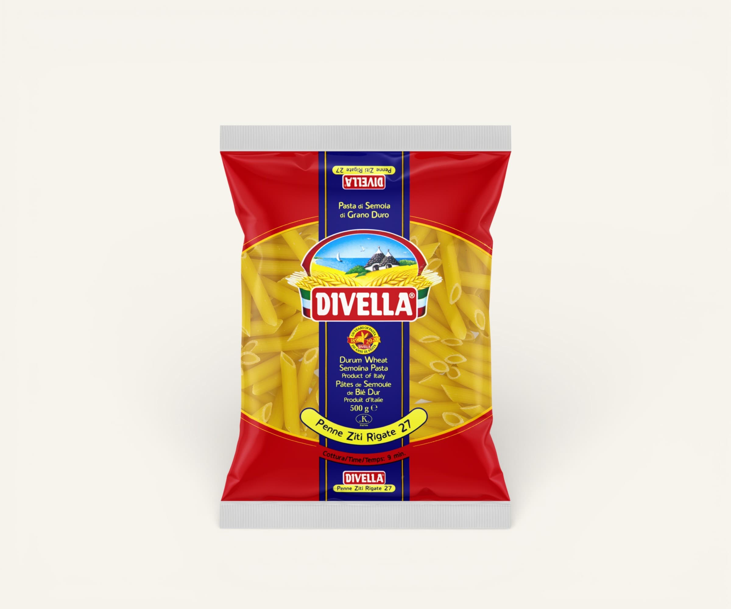 Pasta di semola di grano duro Divella penne ziti rigate nº27 500g