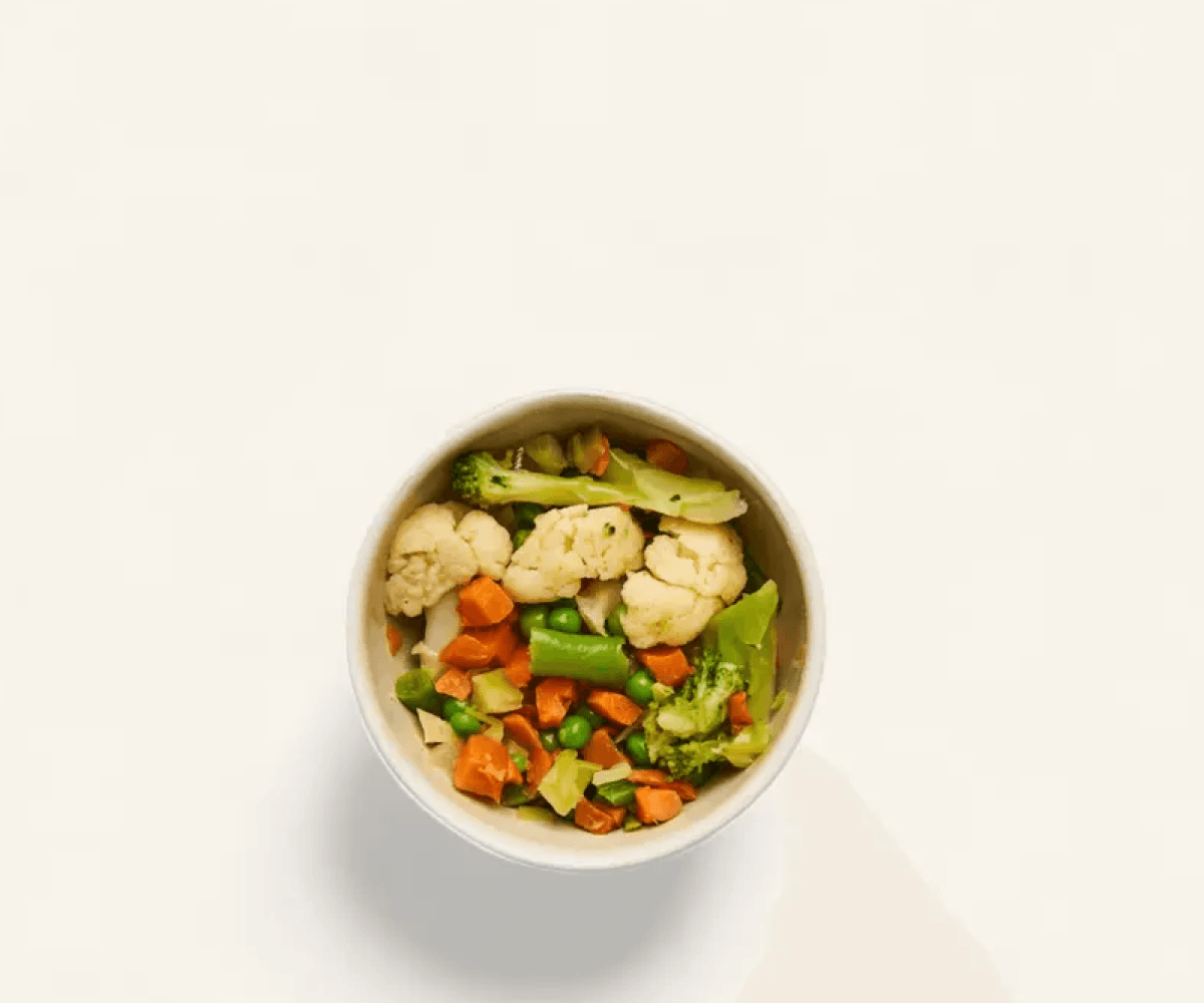 Seleta de legumes com azeite porção de 100g