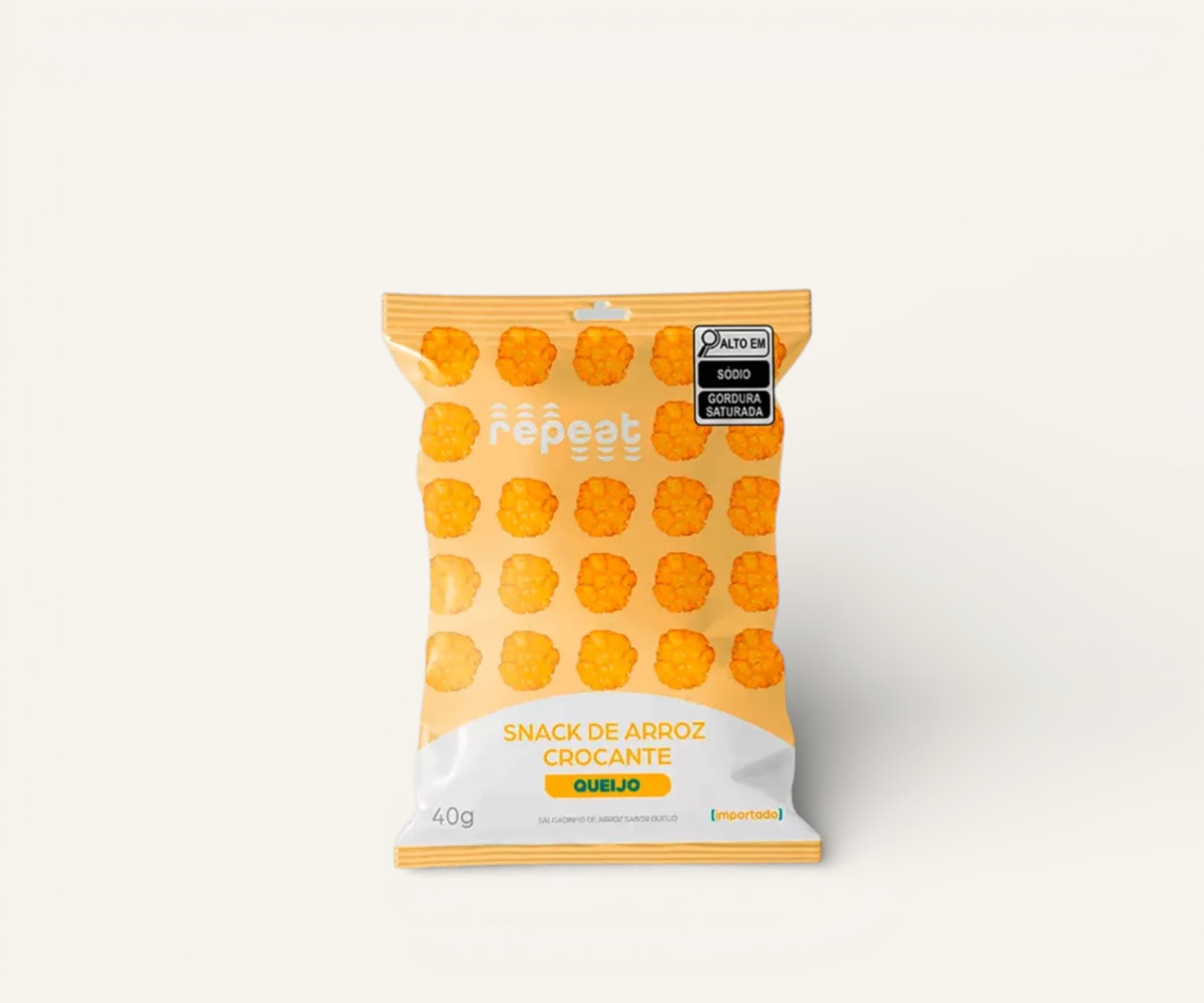 Snack de arroz crocante Repeat sabor queijo 40g