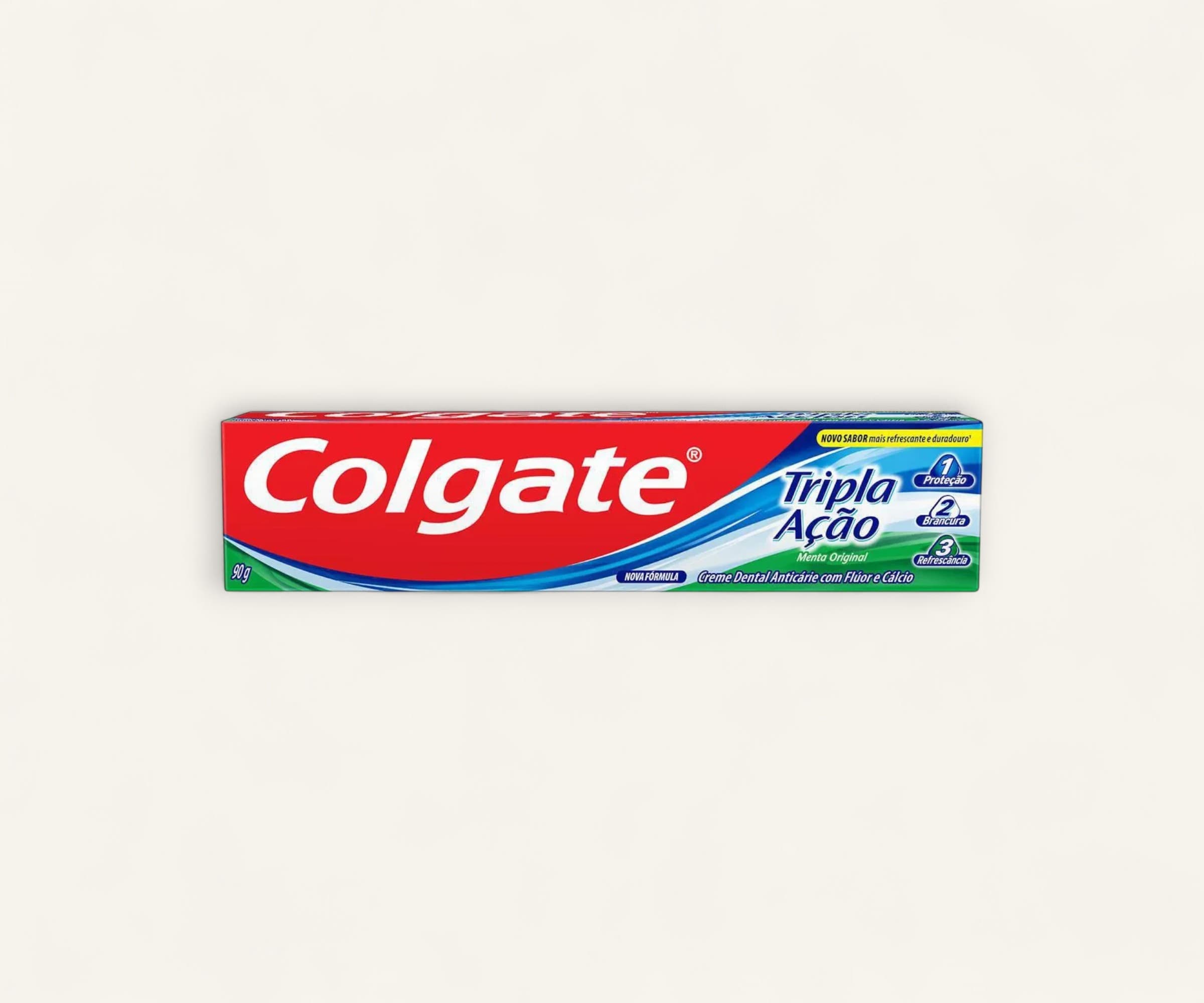Pasta de dente com flúor Tripla Ação menta original Colgate 90g