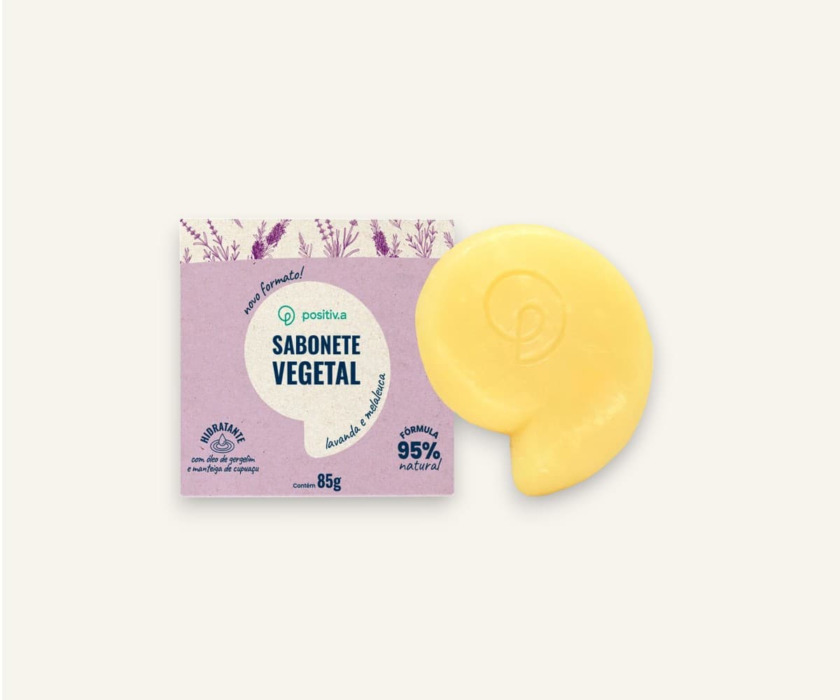Sabonete vegetal em barra lavanda e melaleuca Positiv.a 85g