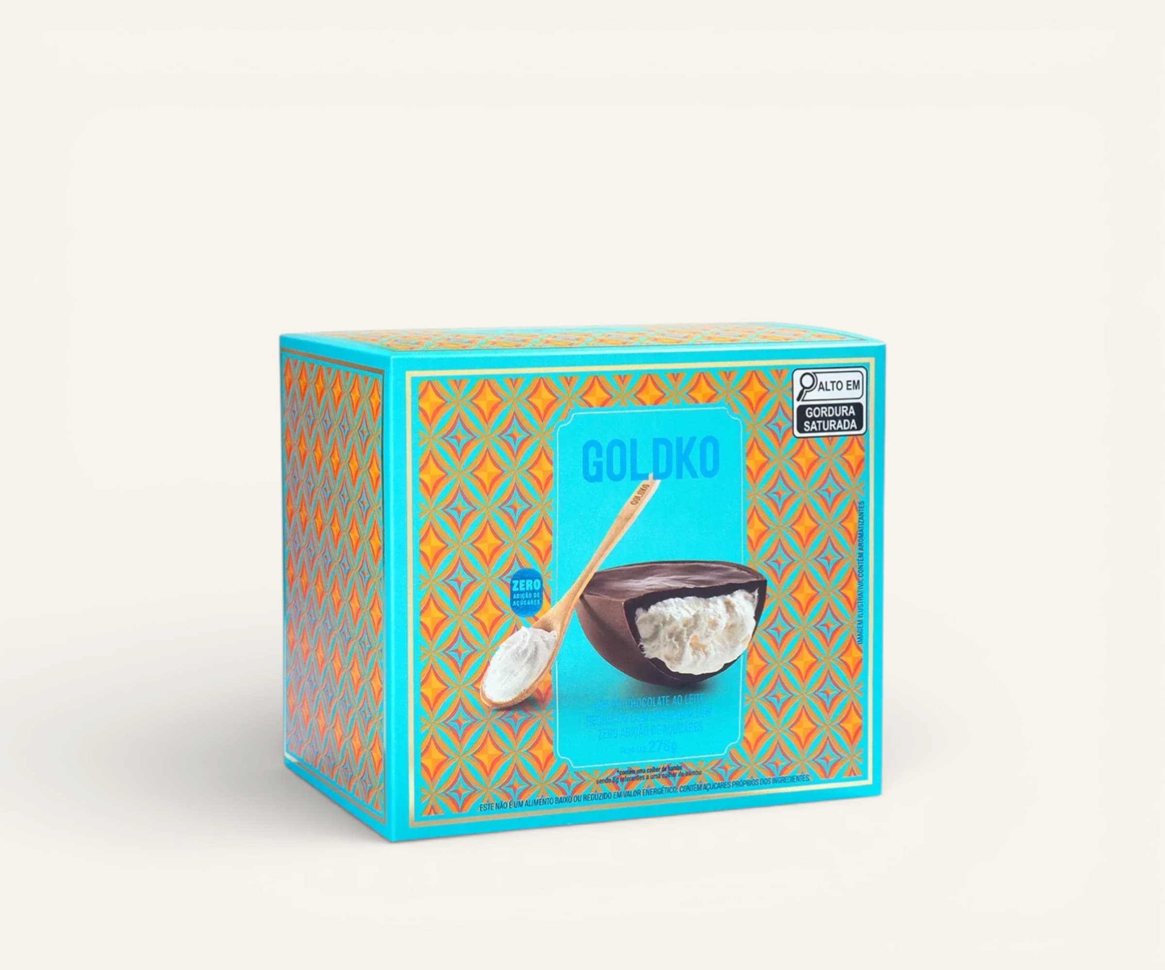 Ovo de Páscoa chocolate ao leite com recheio de marshmallow GoldKo 278g