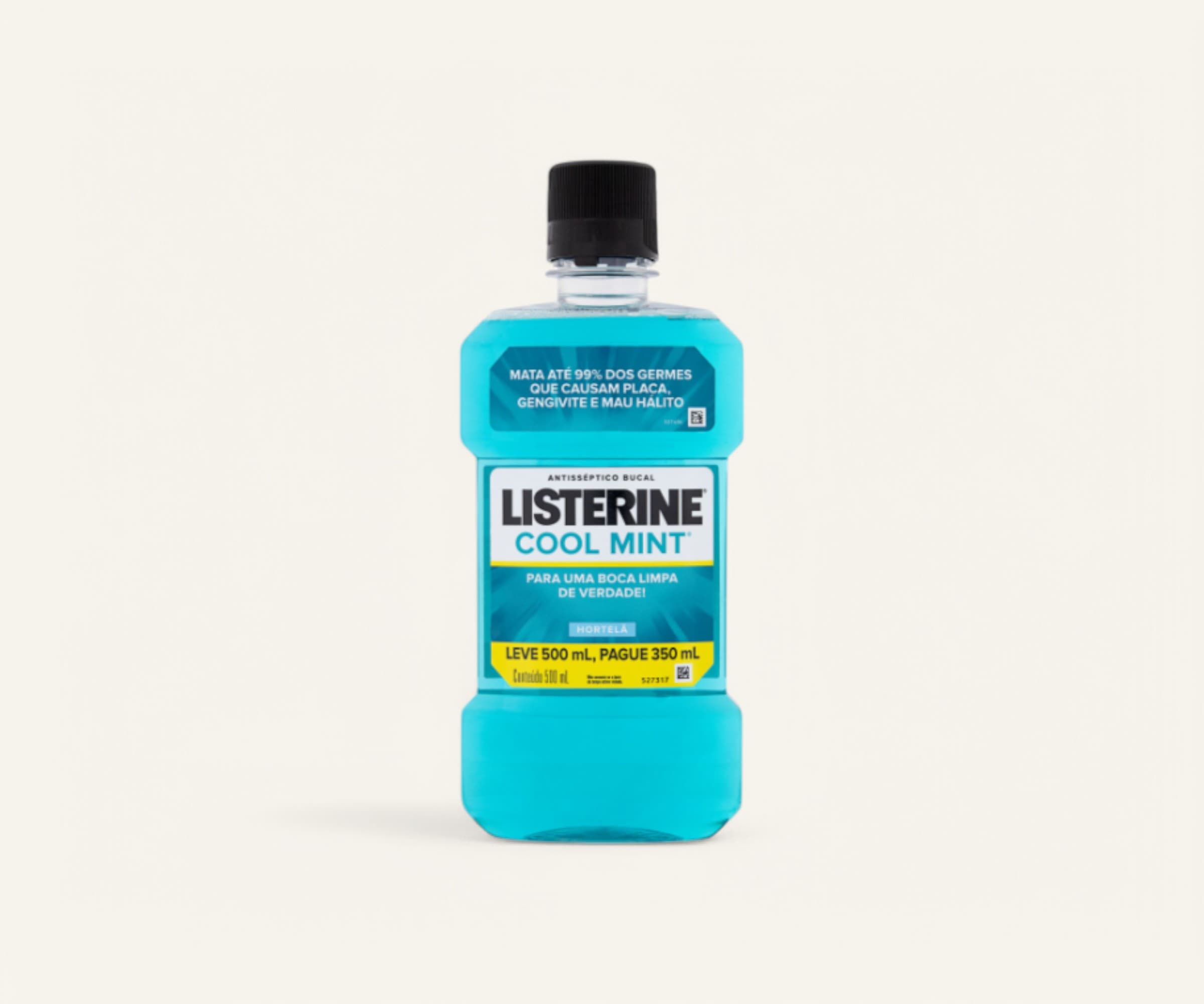 Enxaguante bucal cool mint hortelã Listerine 500ml