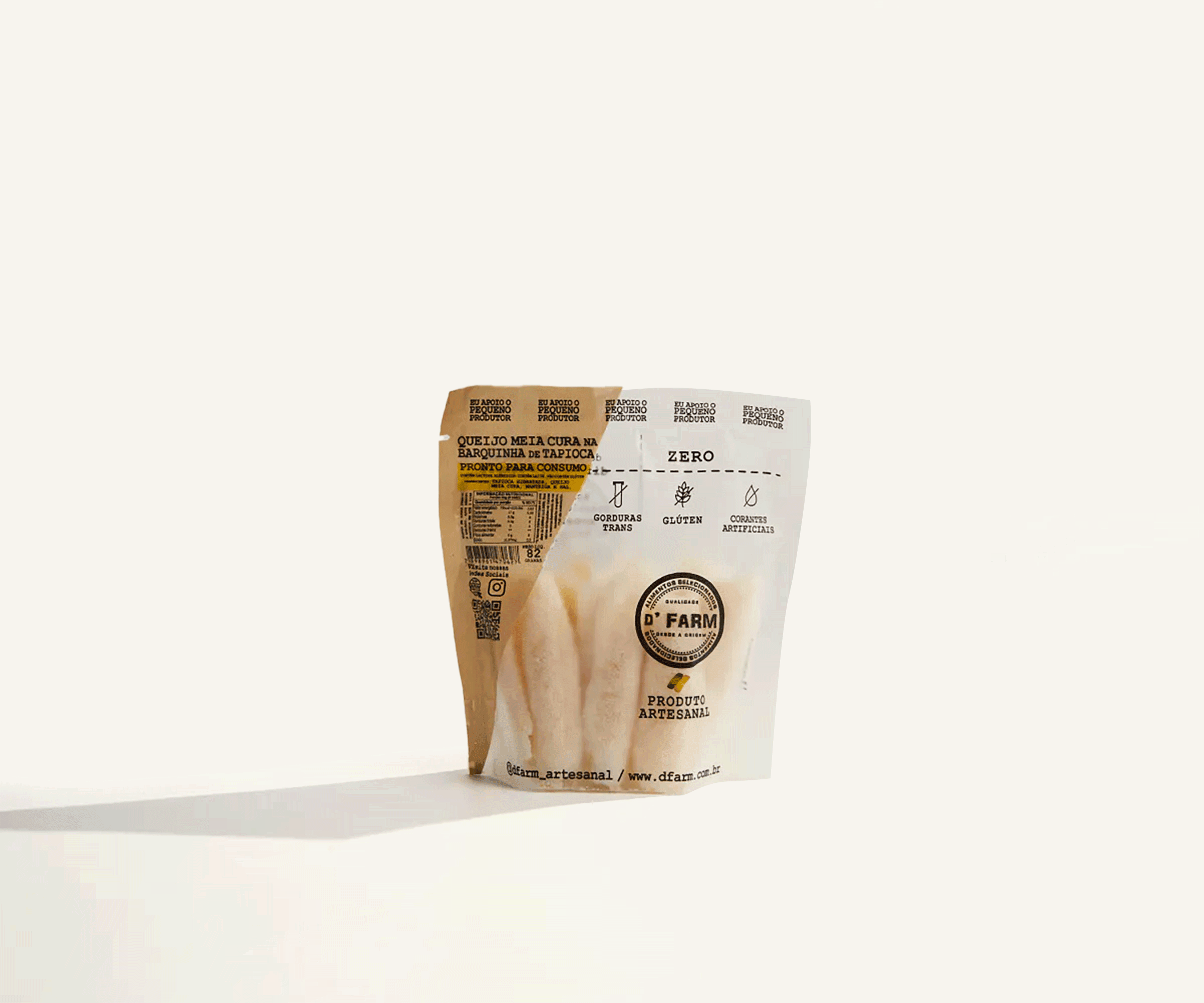Barquinha de tapioca com queijo meia cura 82g