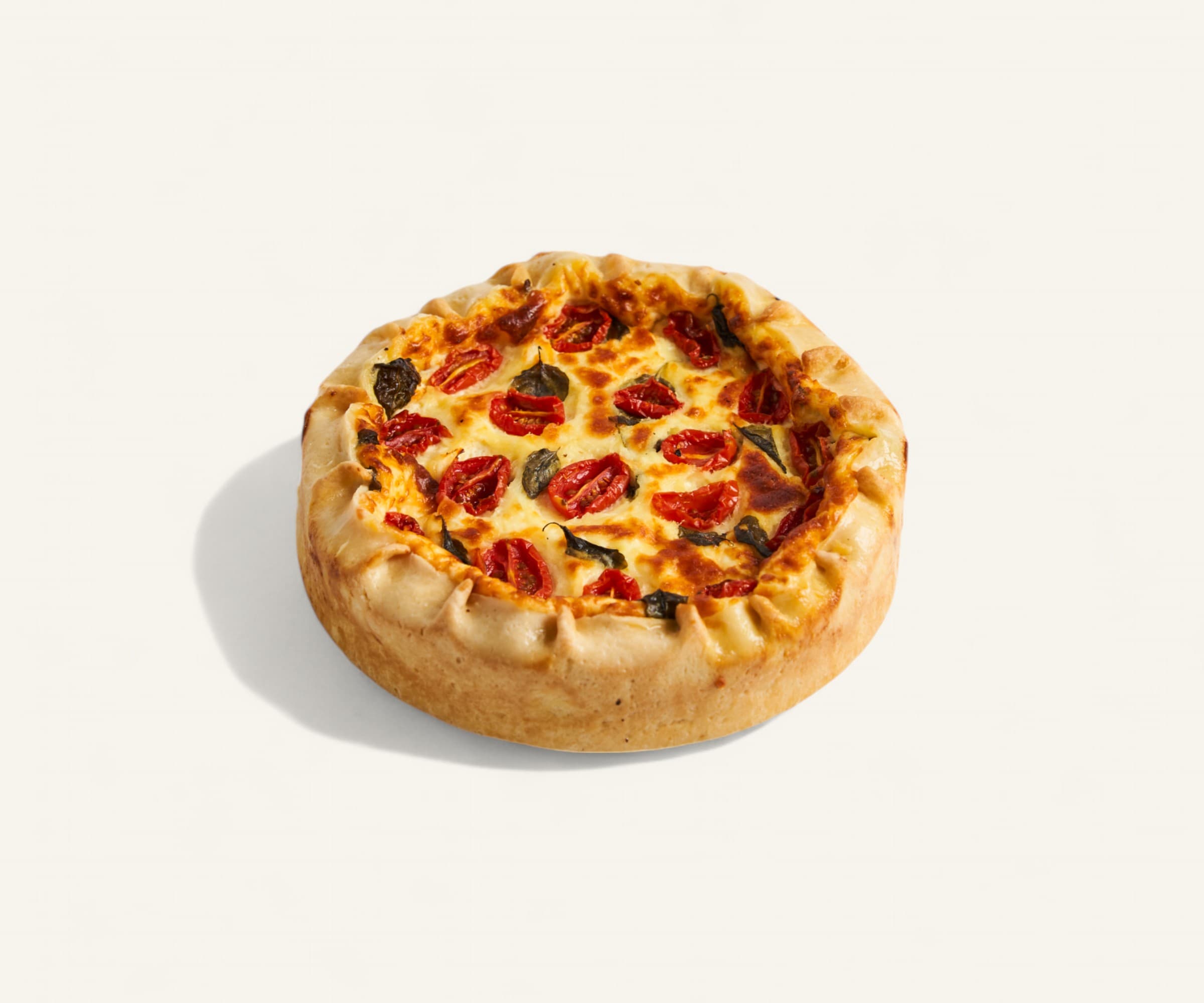 Quiche de mussarela de búfala, tomate e manjericão 550g