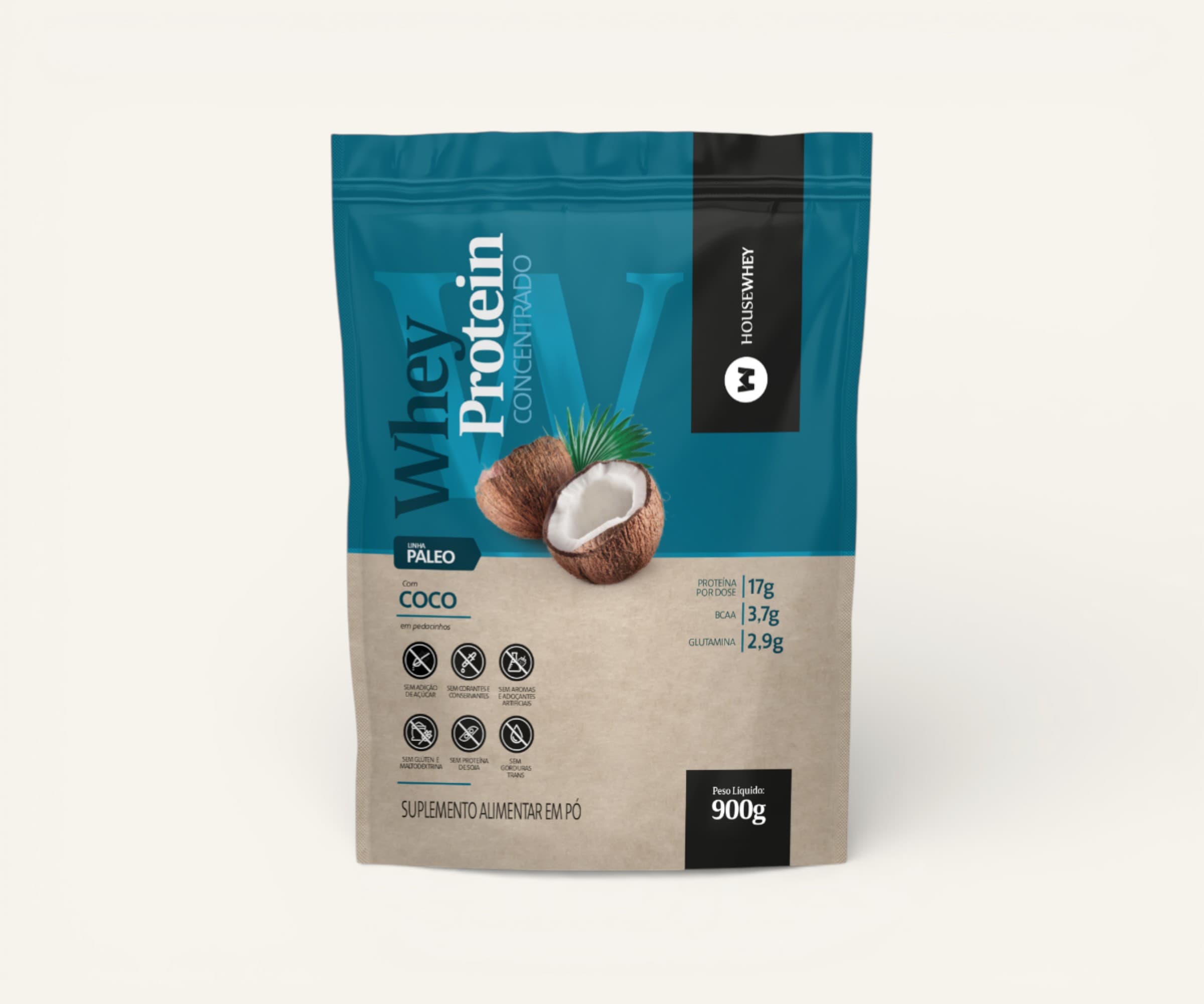 Whey protein concentrado Housewhey sabor coco900g
