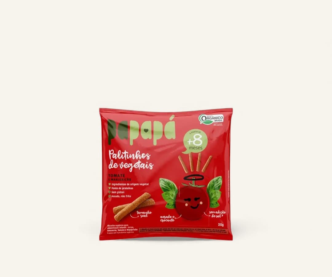 Biscoito tomate e manjericão infantil Papapá 20g