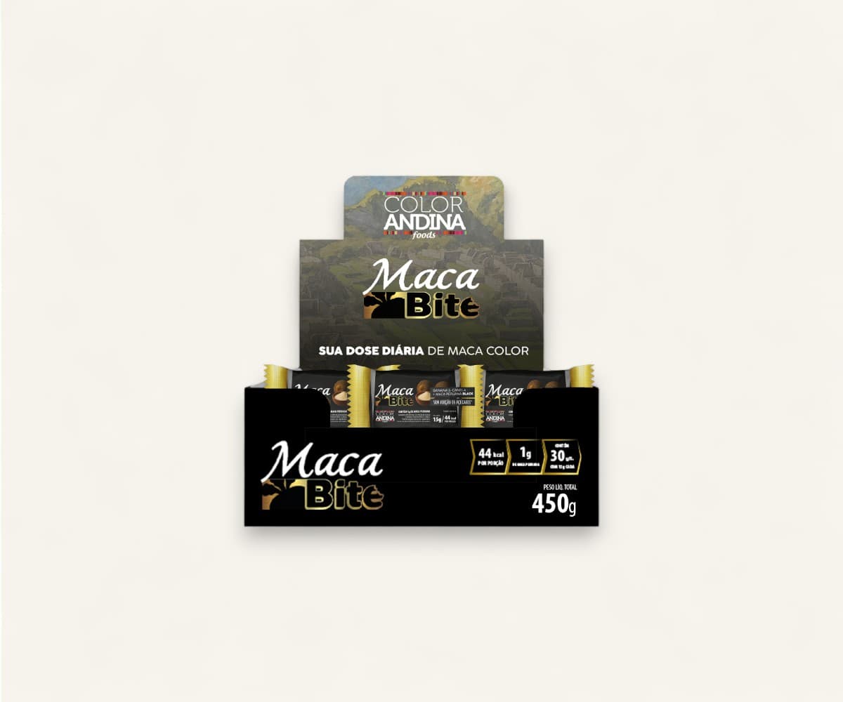 Bite banana & canela + maca peruana black sem adição de açúcares Color Andina 450g