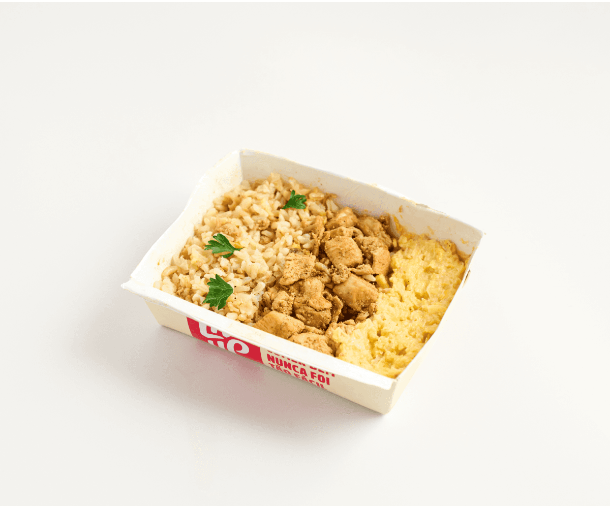 Frango grelhado, arroz integral e creme de milho Liv Up 300g