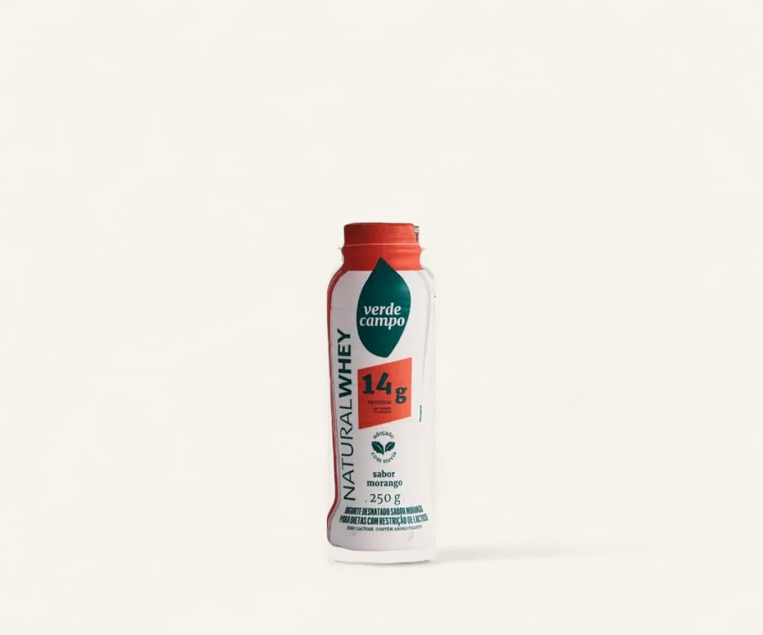 Iogurte Natural Whey de morango 14g de proteína 250g
