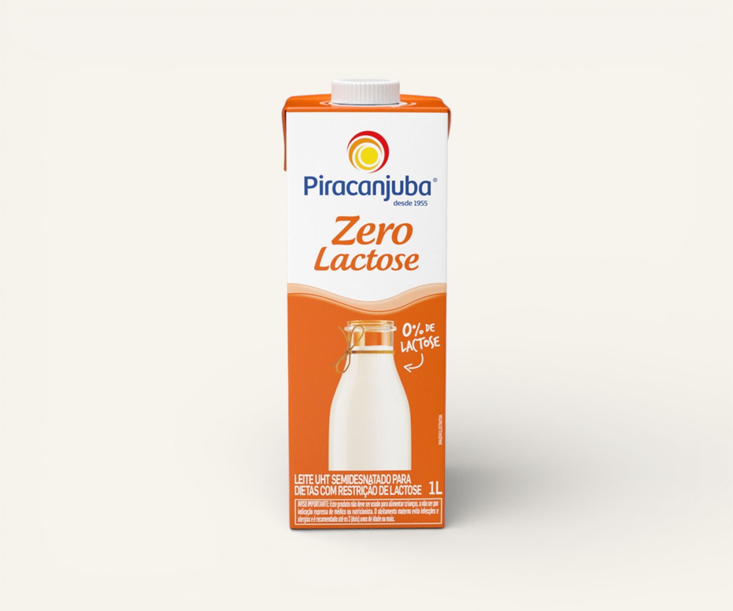 Leite UHT semidesnatado zero lactose Piracanjuba 1l
