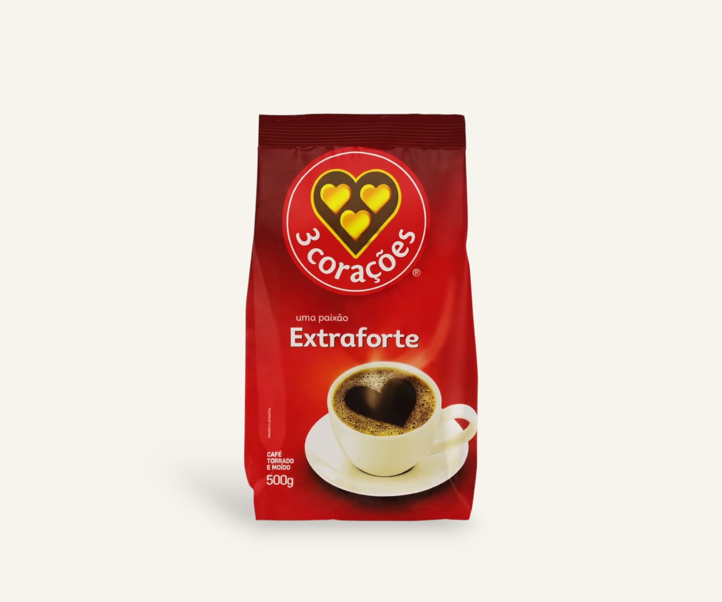 Café torrado e moído 3 Corações extraforte 500g