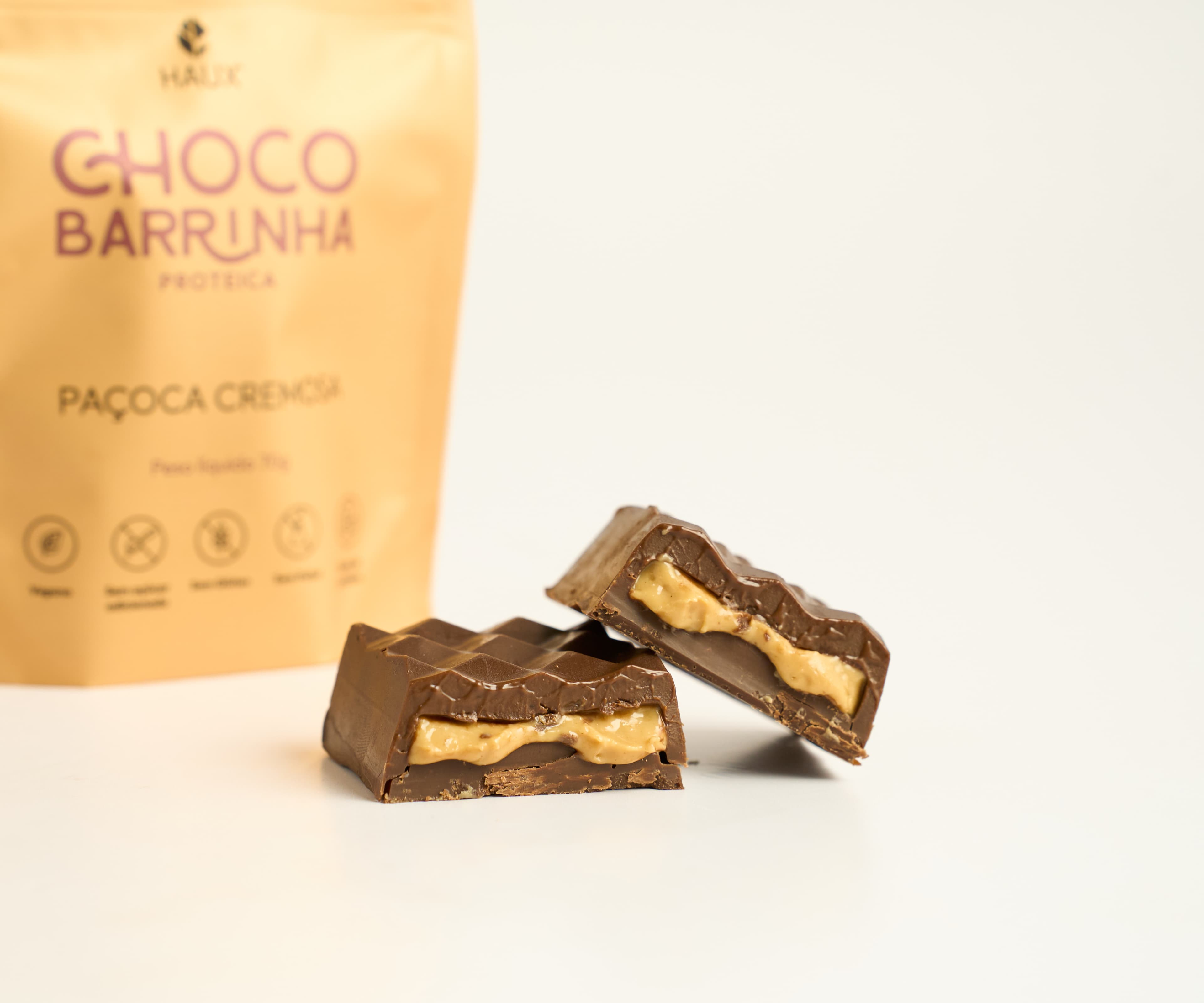 Chocobarrinha proteica paçoca cremosa 70g