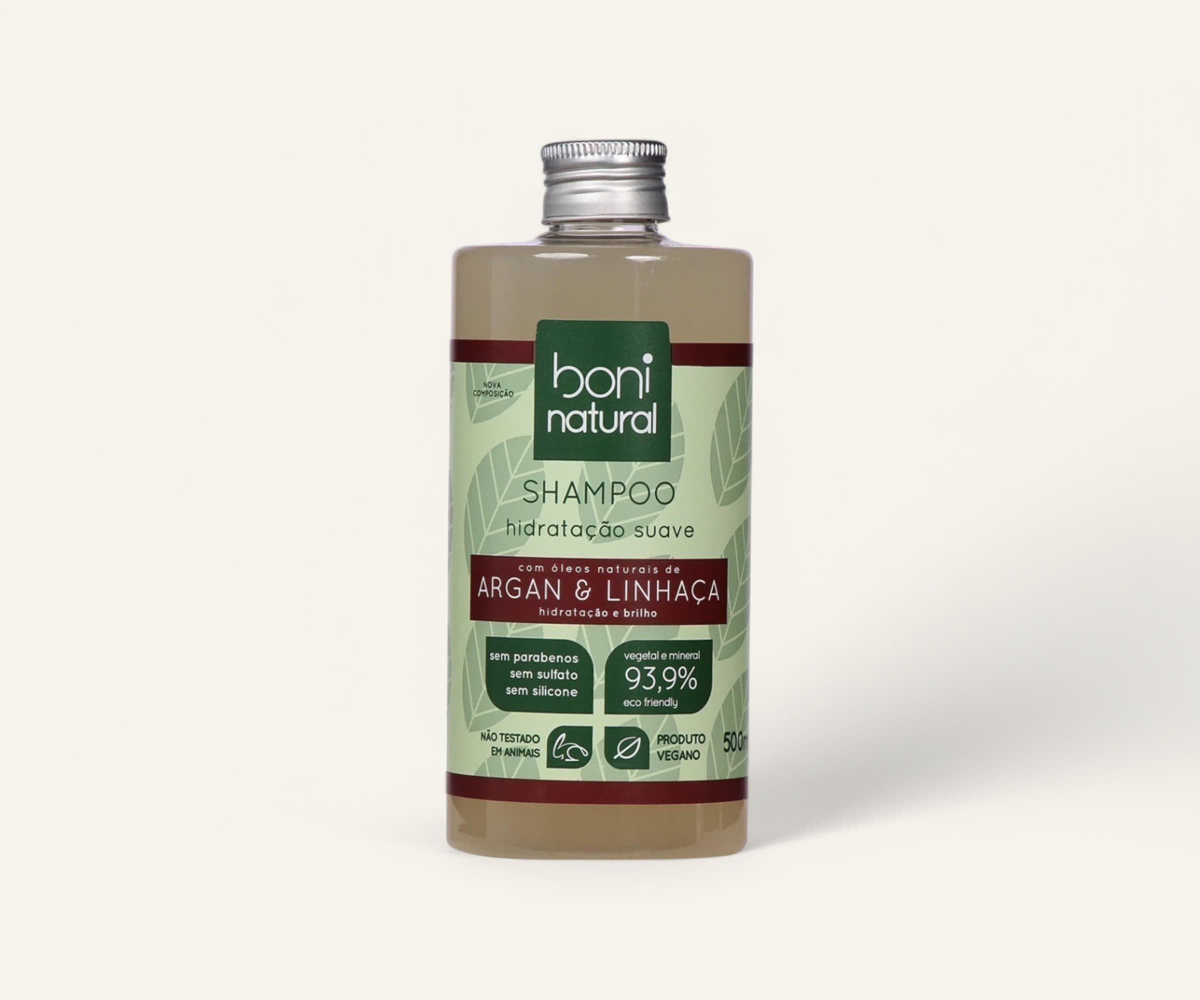 Shampoo hidratante argan & linhaça Boni Natural 500ml
