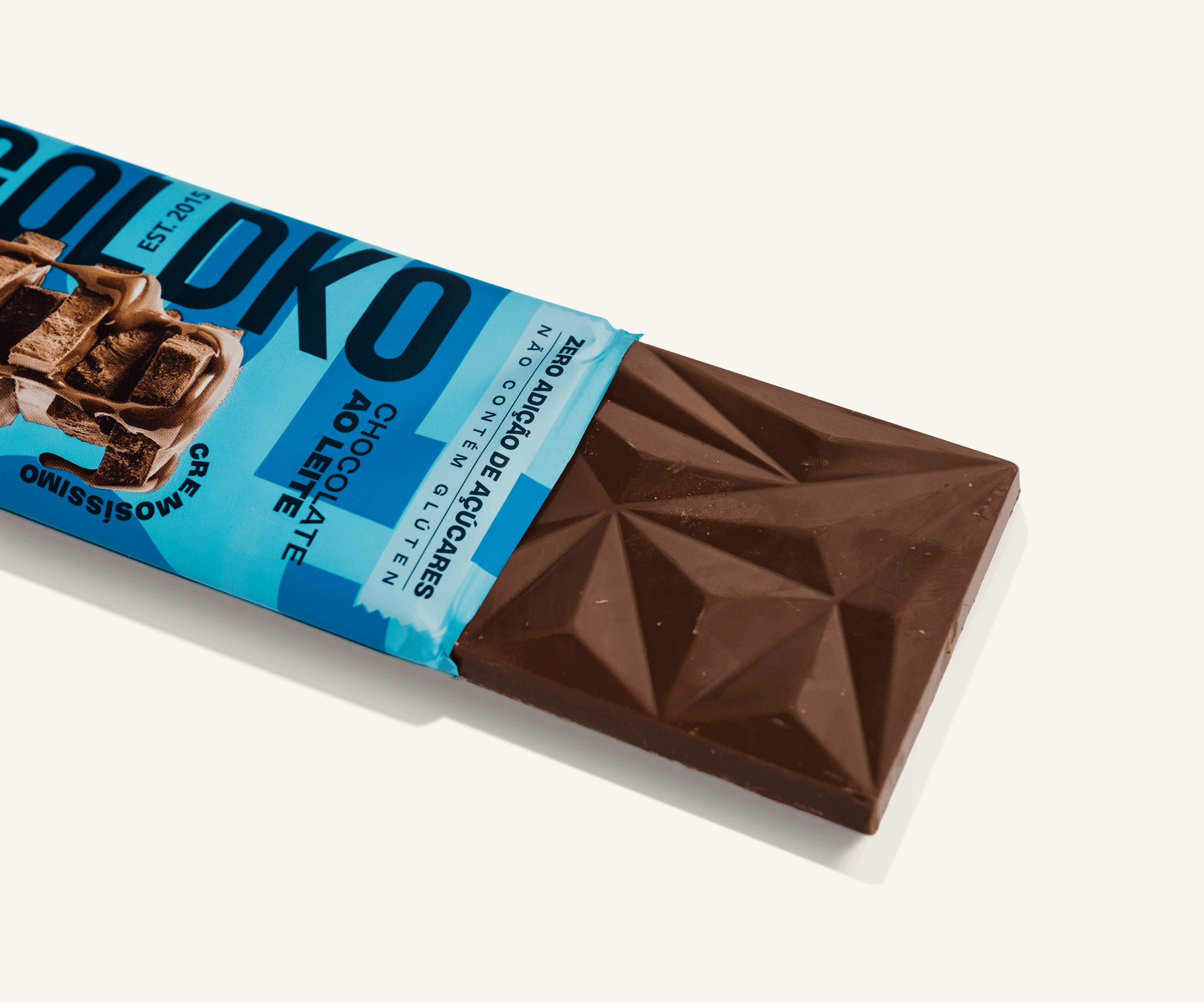 Barra de chocolate ao leite zero adição de açúcares GoldKo 80g