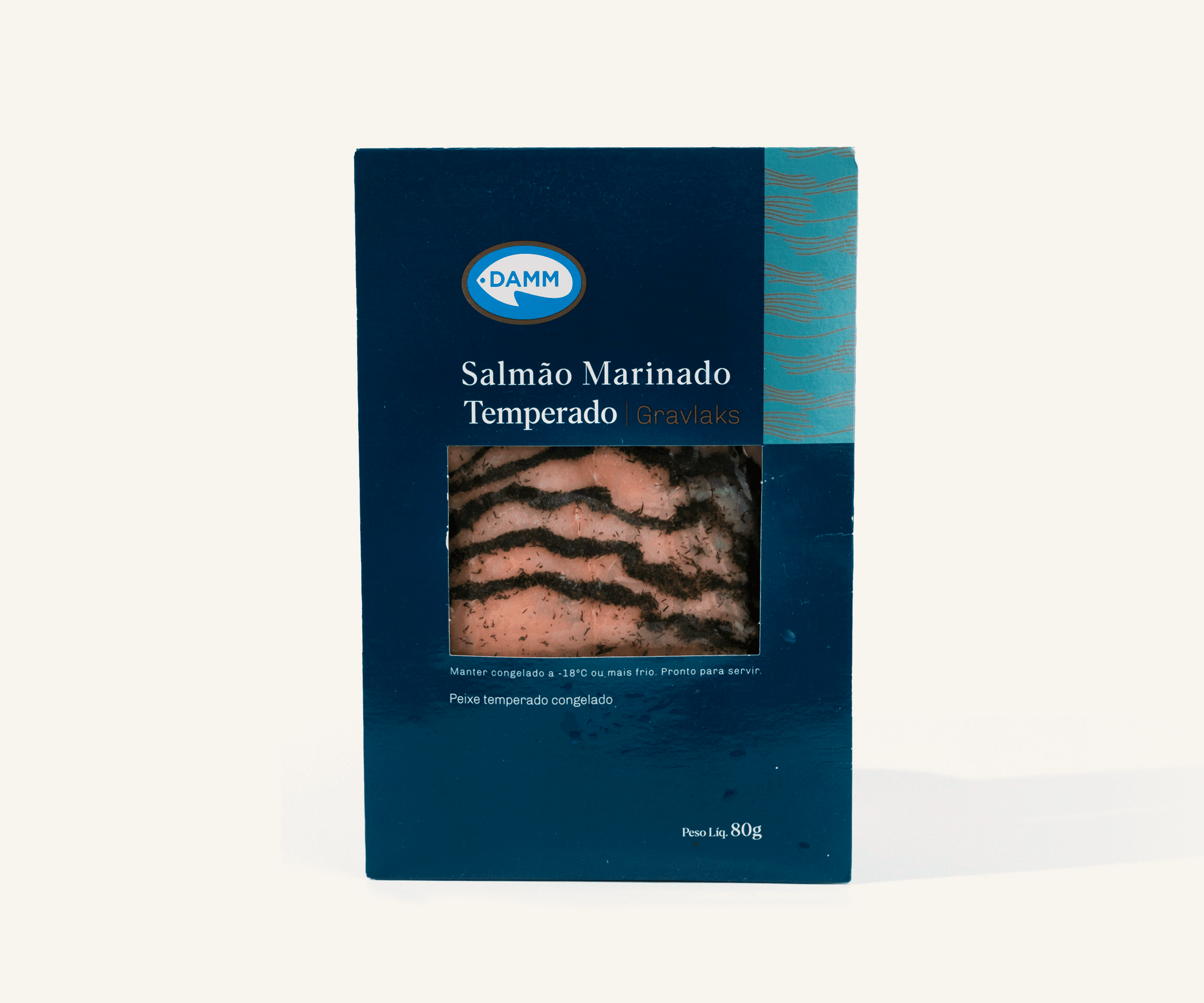 Gravlaks de salmão marinado temperado 80g