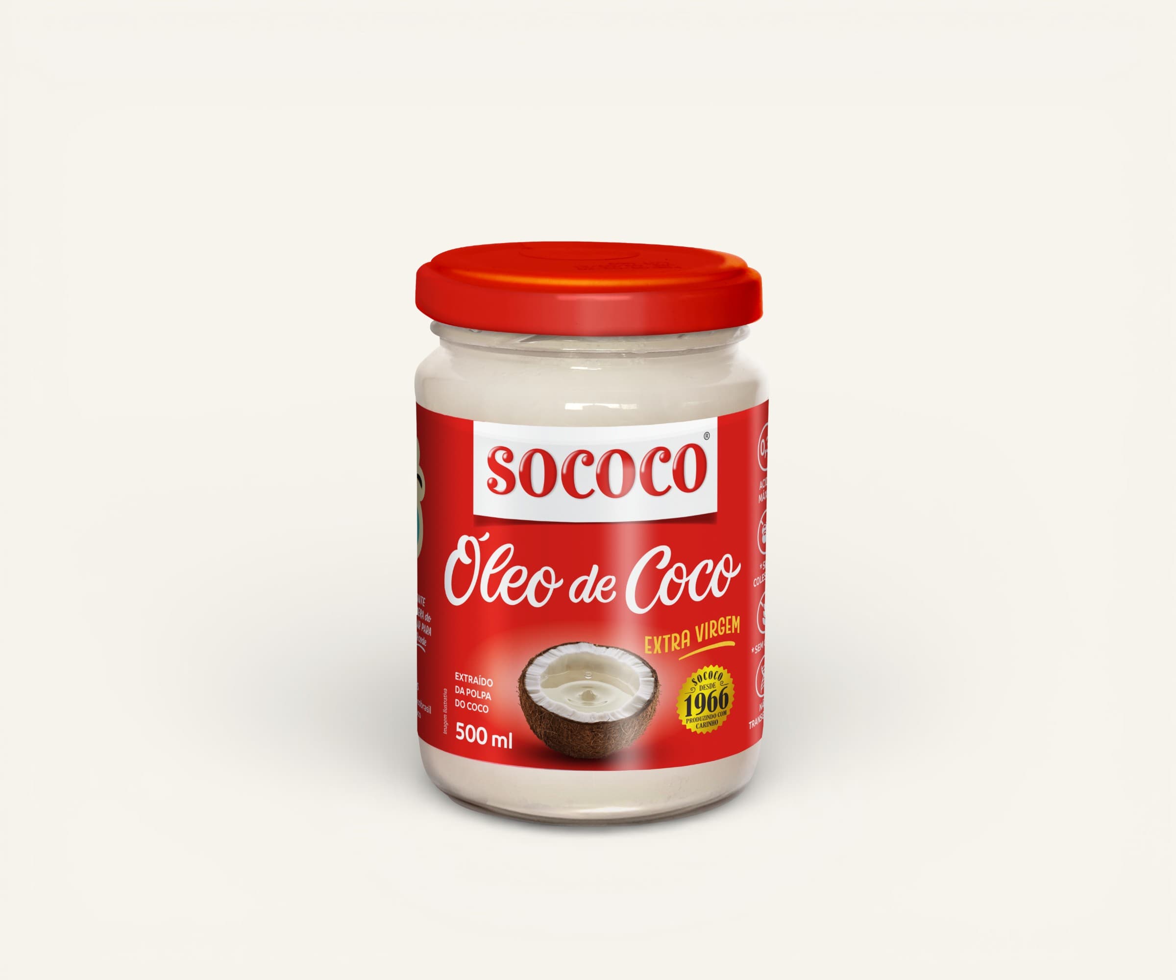 Óleo de coco extra virgem Sococo 500ml