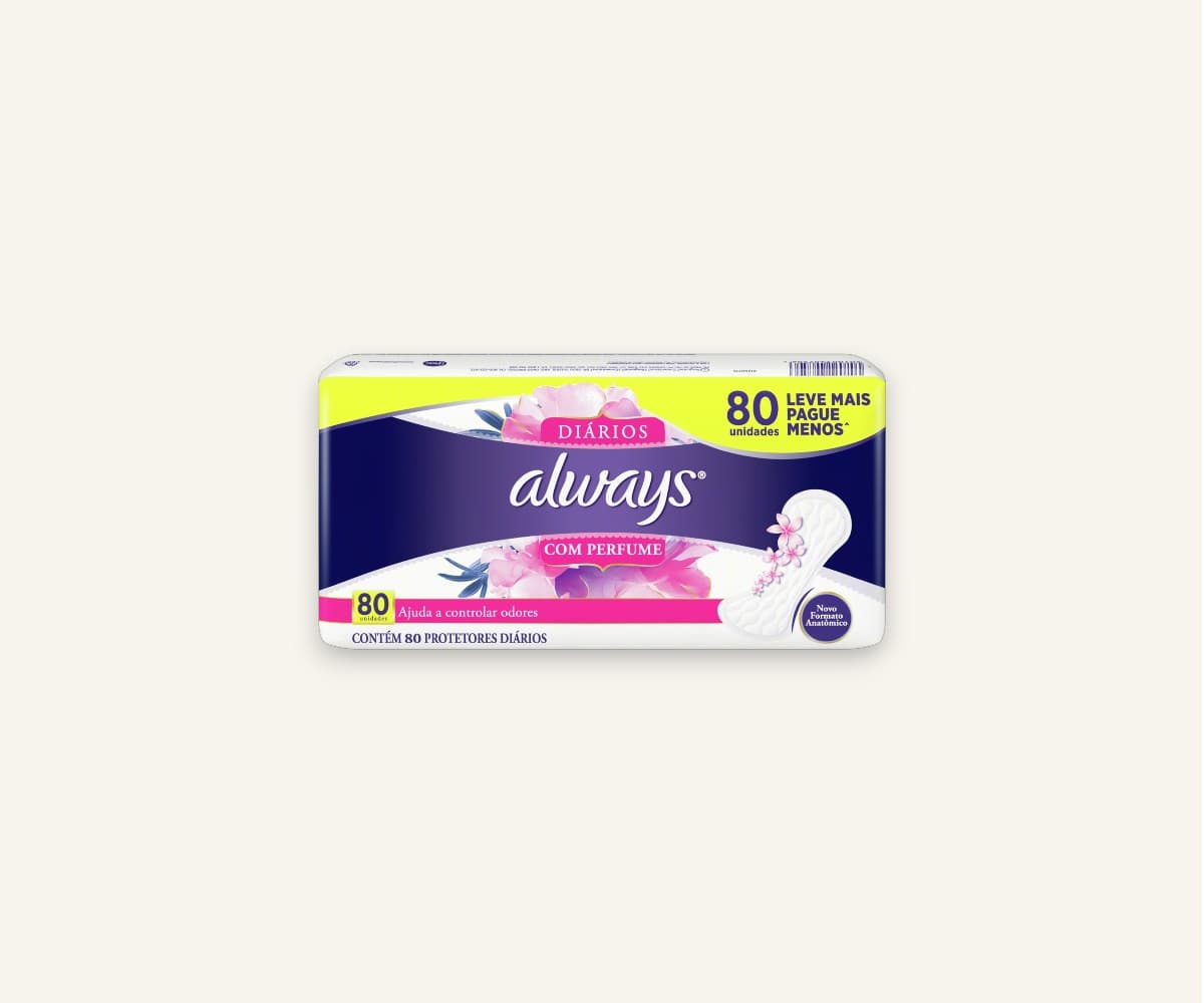Protetor diário com perfume Always 80un