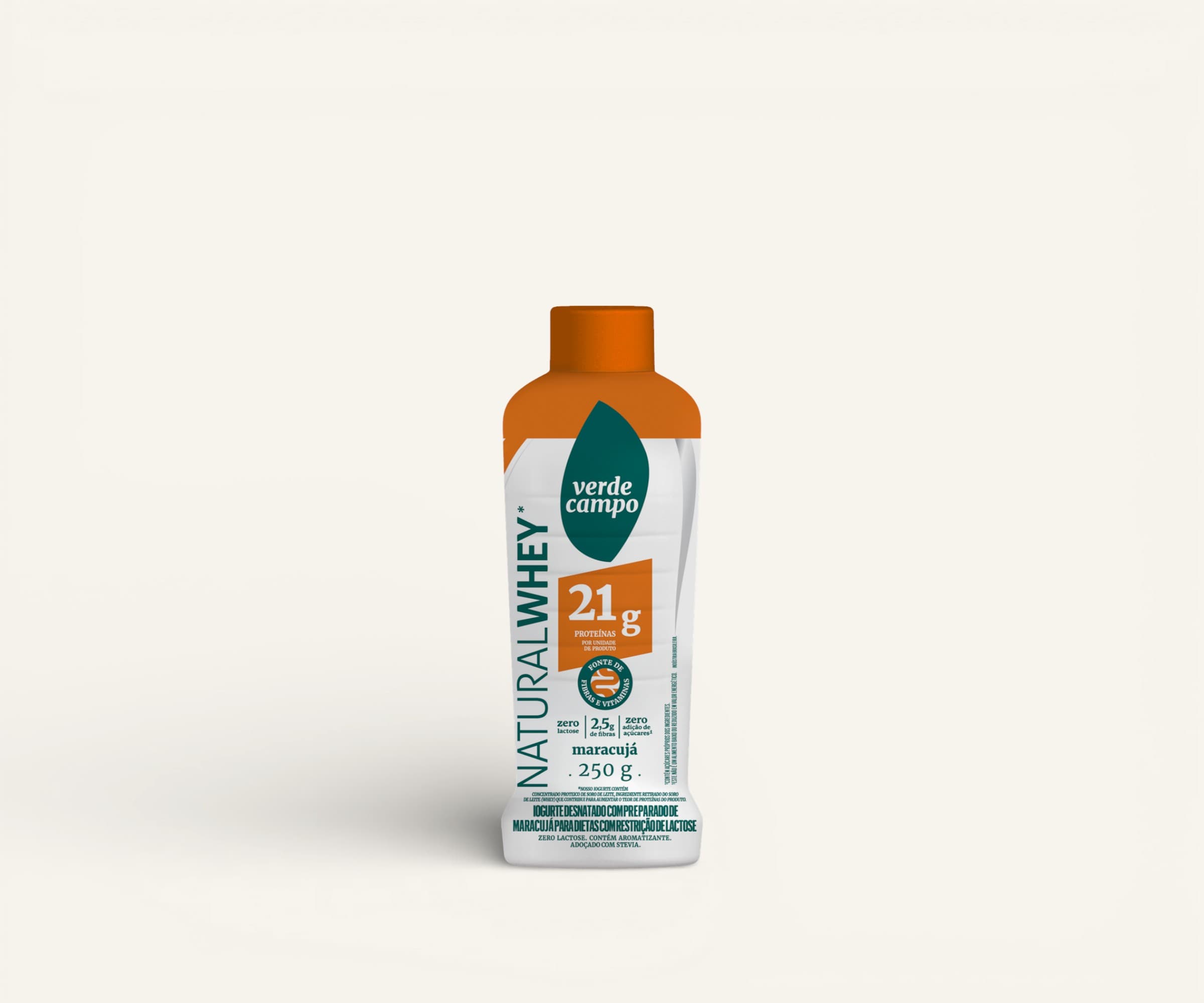 Iogurte desnatado NaturalWhey 21g de proteína sabor maracujá Verde Campo 250g