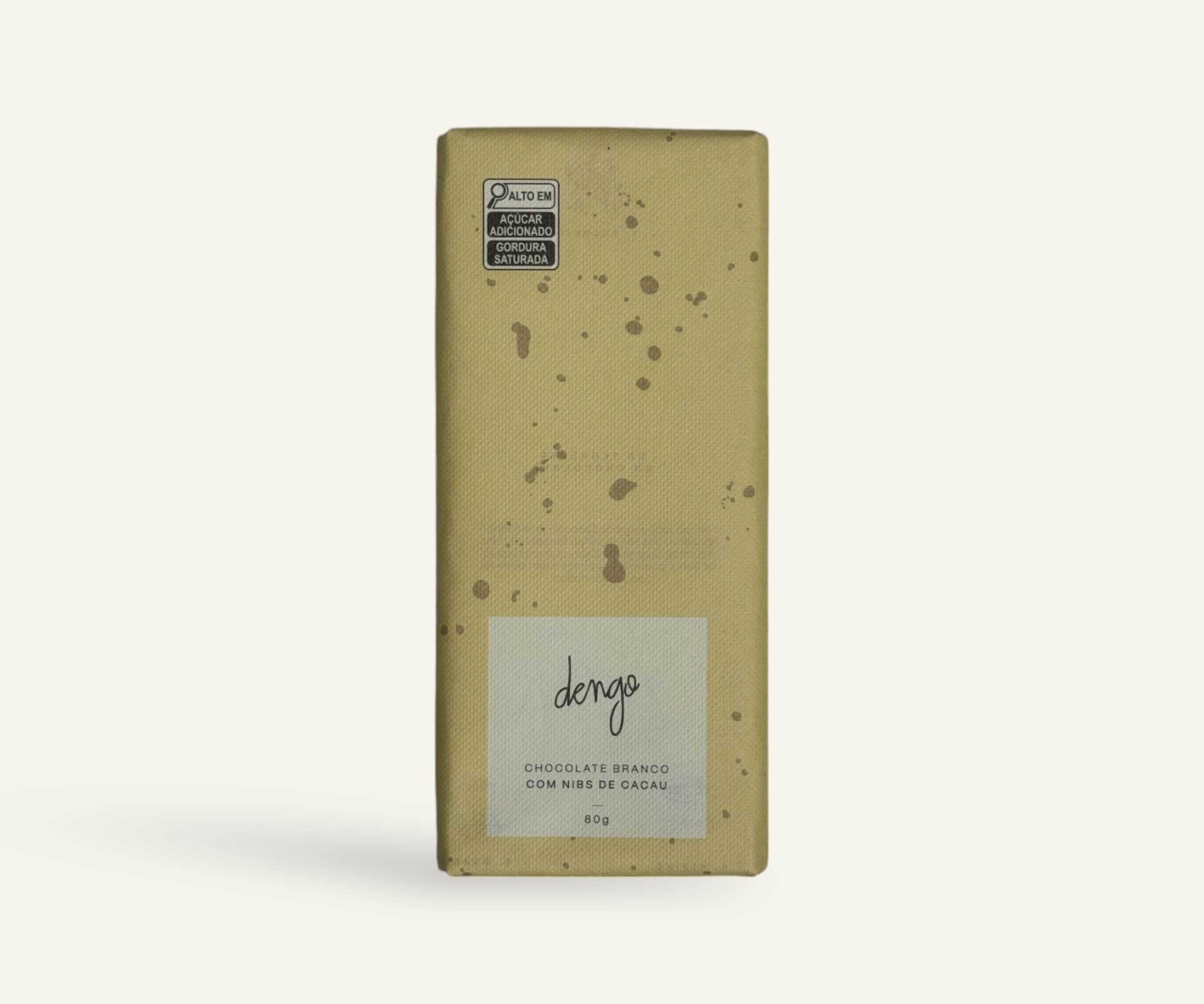 Barra de chocolate branco nibs de cacau Dengo 80g