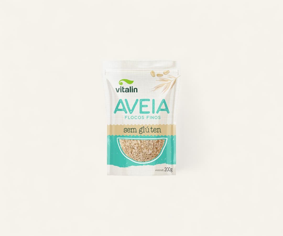 Aveia em flocos finos integral sem glúten 200g