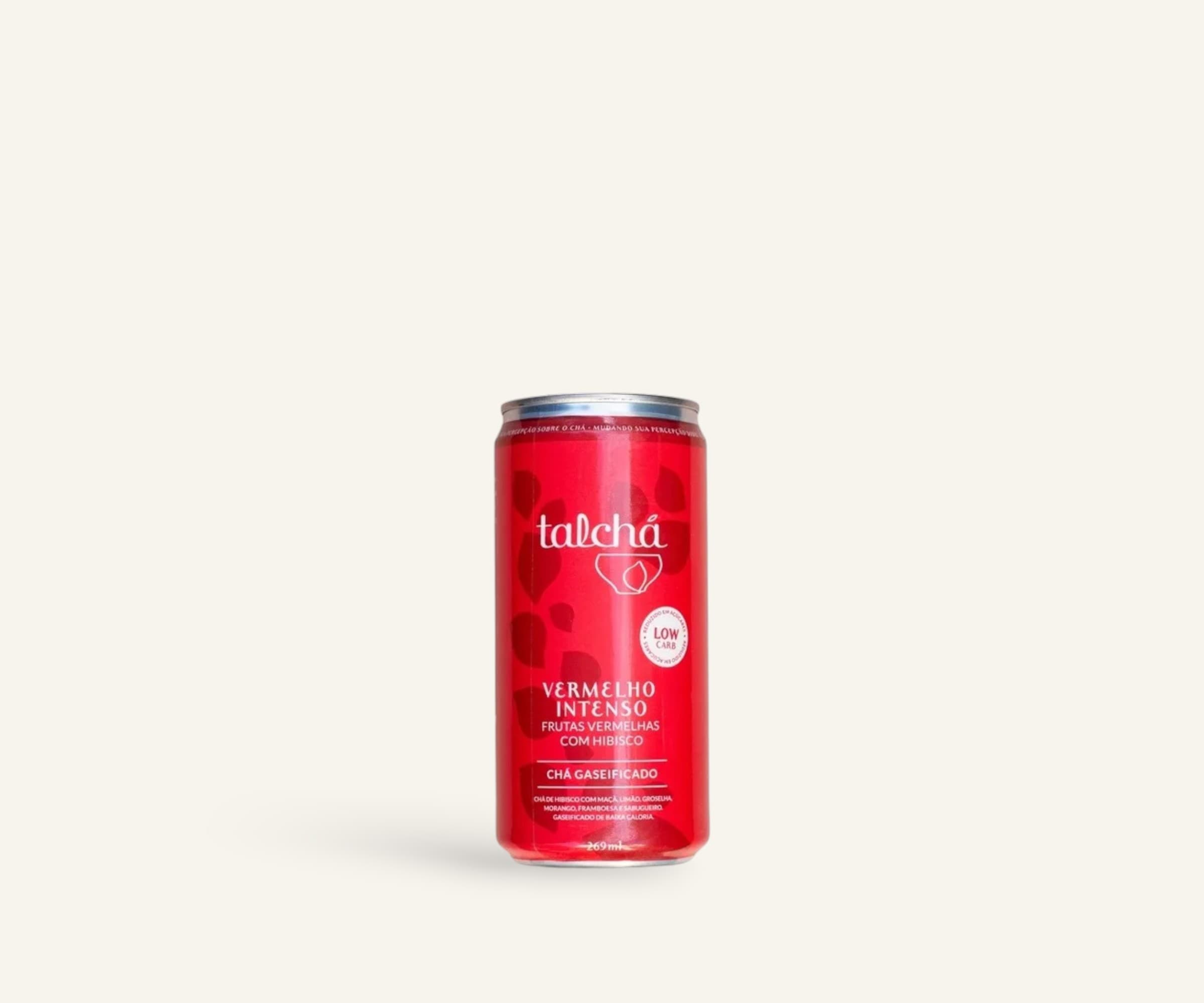 Chá gaseificado vermelho intenso Talchá lata 269ml